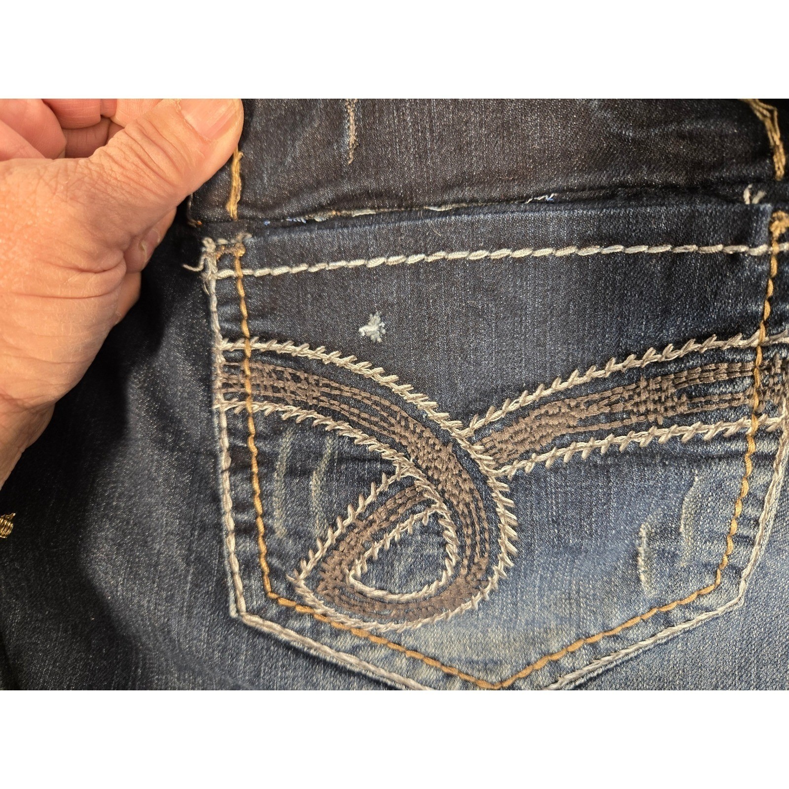 Vtg Z. Cavaricci Womens Plus Size 22 Dk. Wash Flare Leg Embroidered Pocket Jeans
