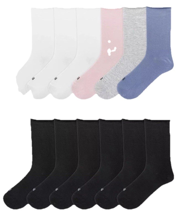 K BELL Women’s Modal Roll Top Crew Socks, 5.5-10 Shoe Sz, 12 Pairs NWT Colors