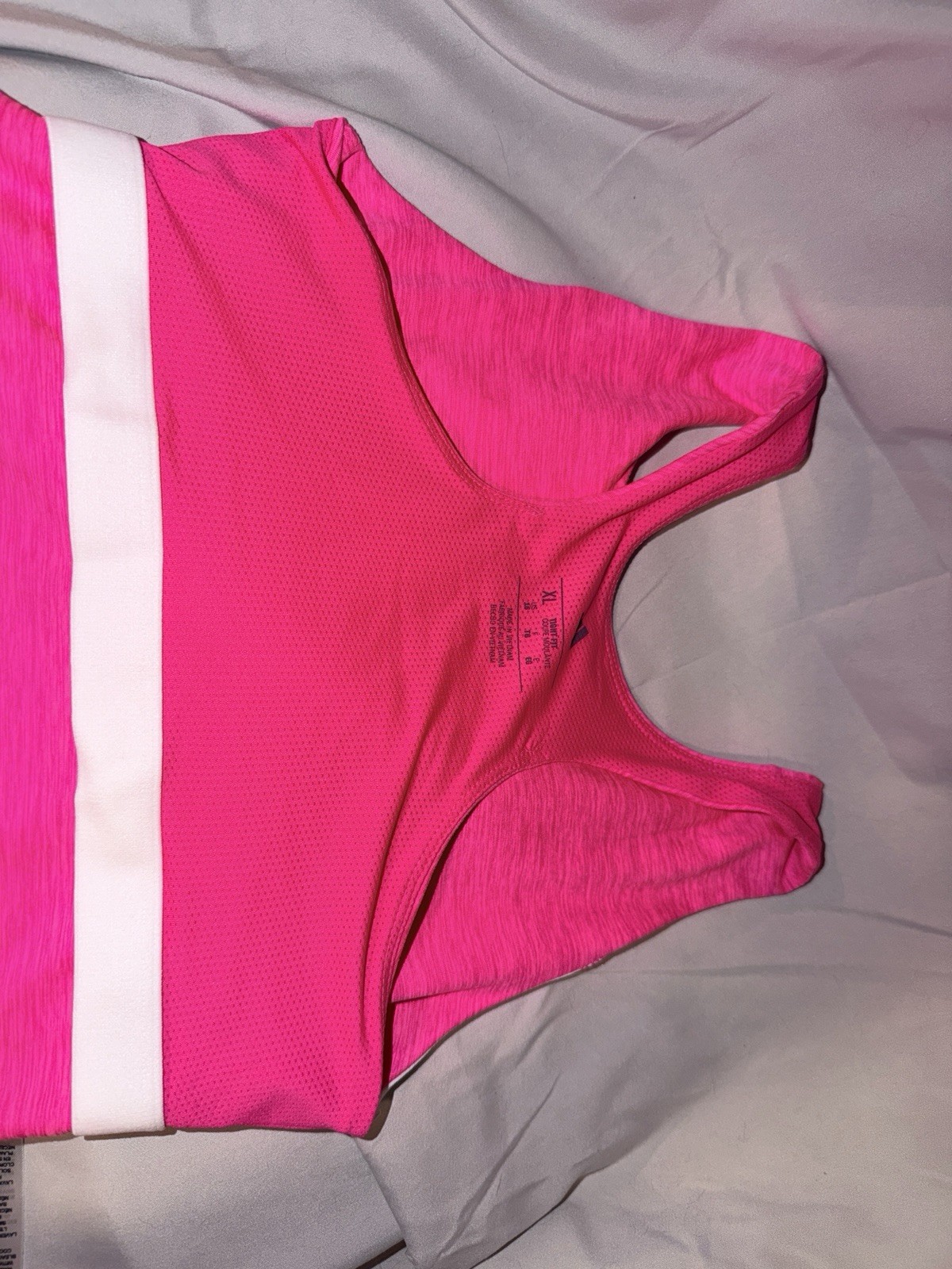 adidas Melange Training Tank Women’s XL Pink Racerback Scoop Neck Stretch
