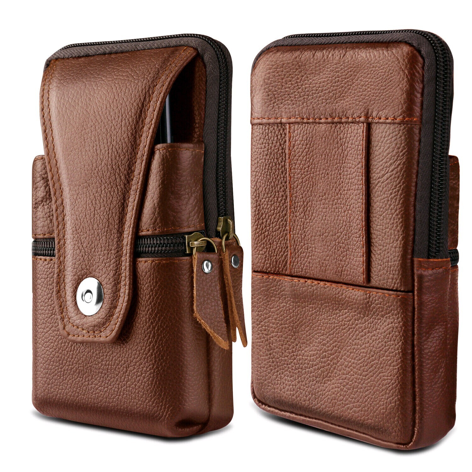 PU Leather Cell Phone Pouch Bag Holster Wallet Case Cover Waist Belt Loop Pack