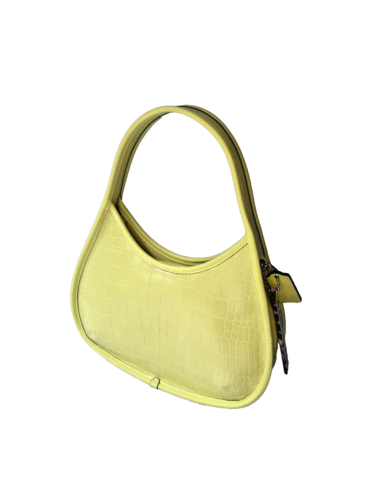 Coach Coachtopia Ergo Shoulder Bag Lime Green Croc Embossed Leather M2344-CT272