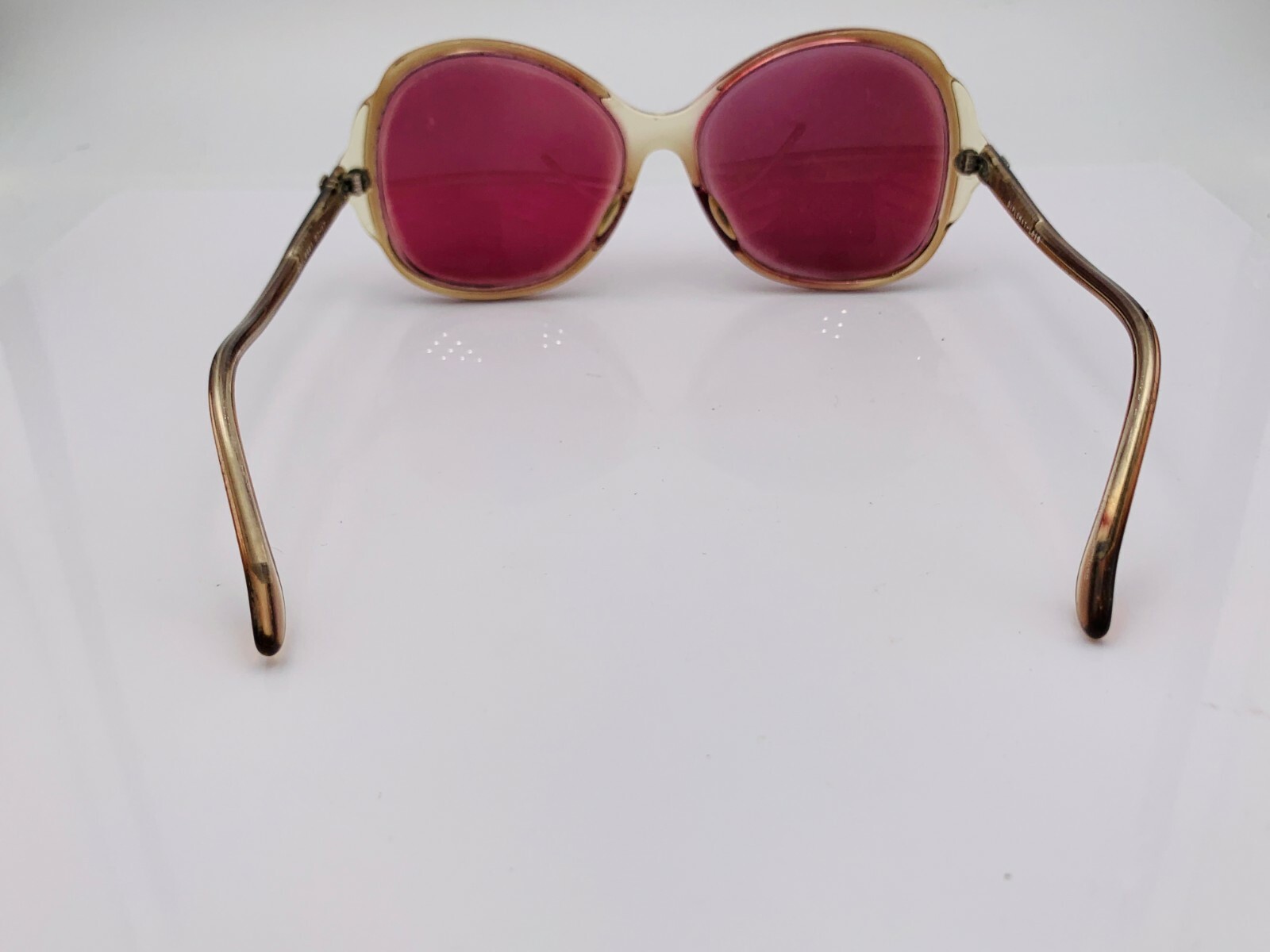 Vintage Diplomat 8601 Brown Translucent Oval Sunglasses Hong Kong FRAMES ONLY