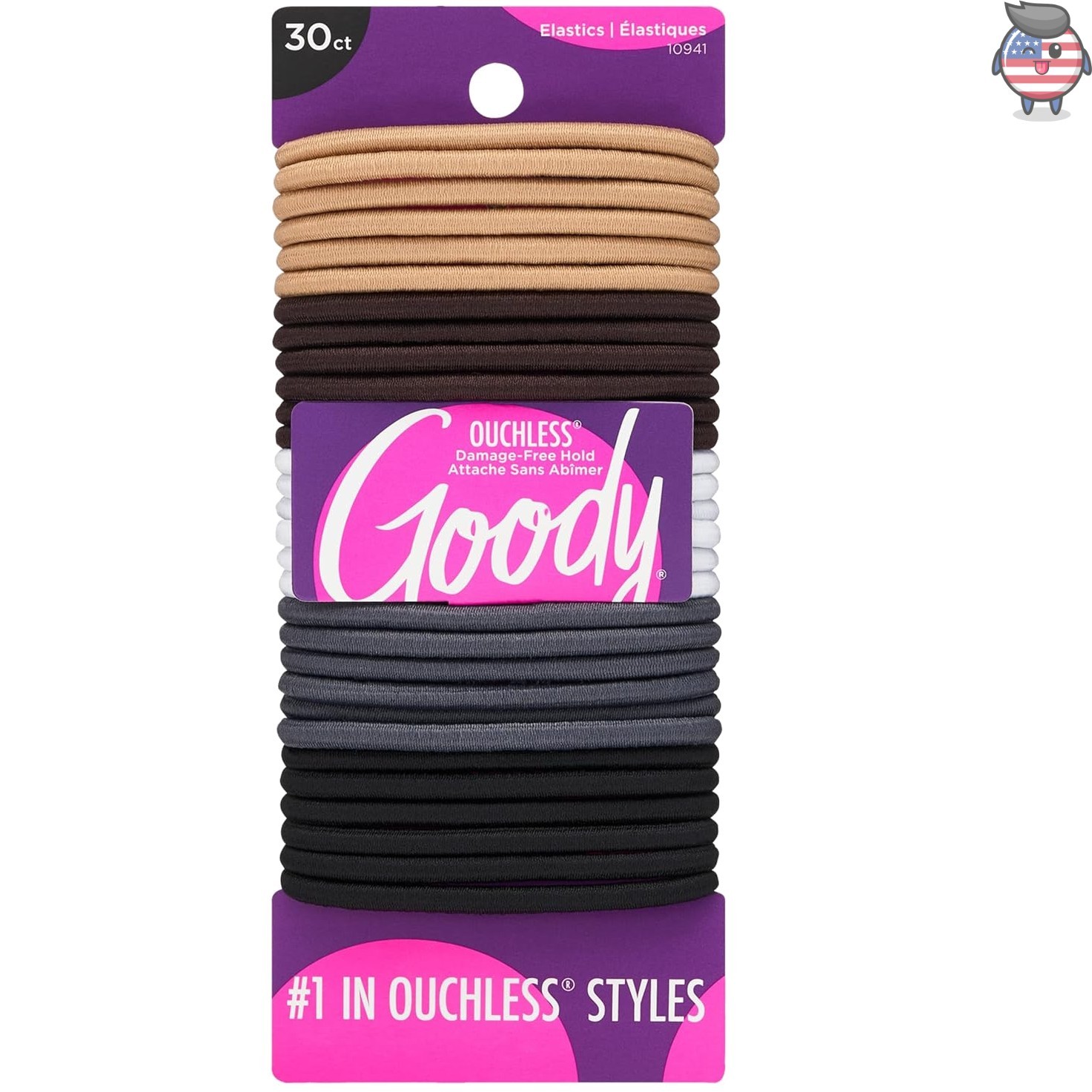 Ouchless Elastic Hair Ties – 30 Ct Assorted Neutrals, Perfect for All Hair Types