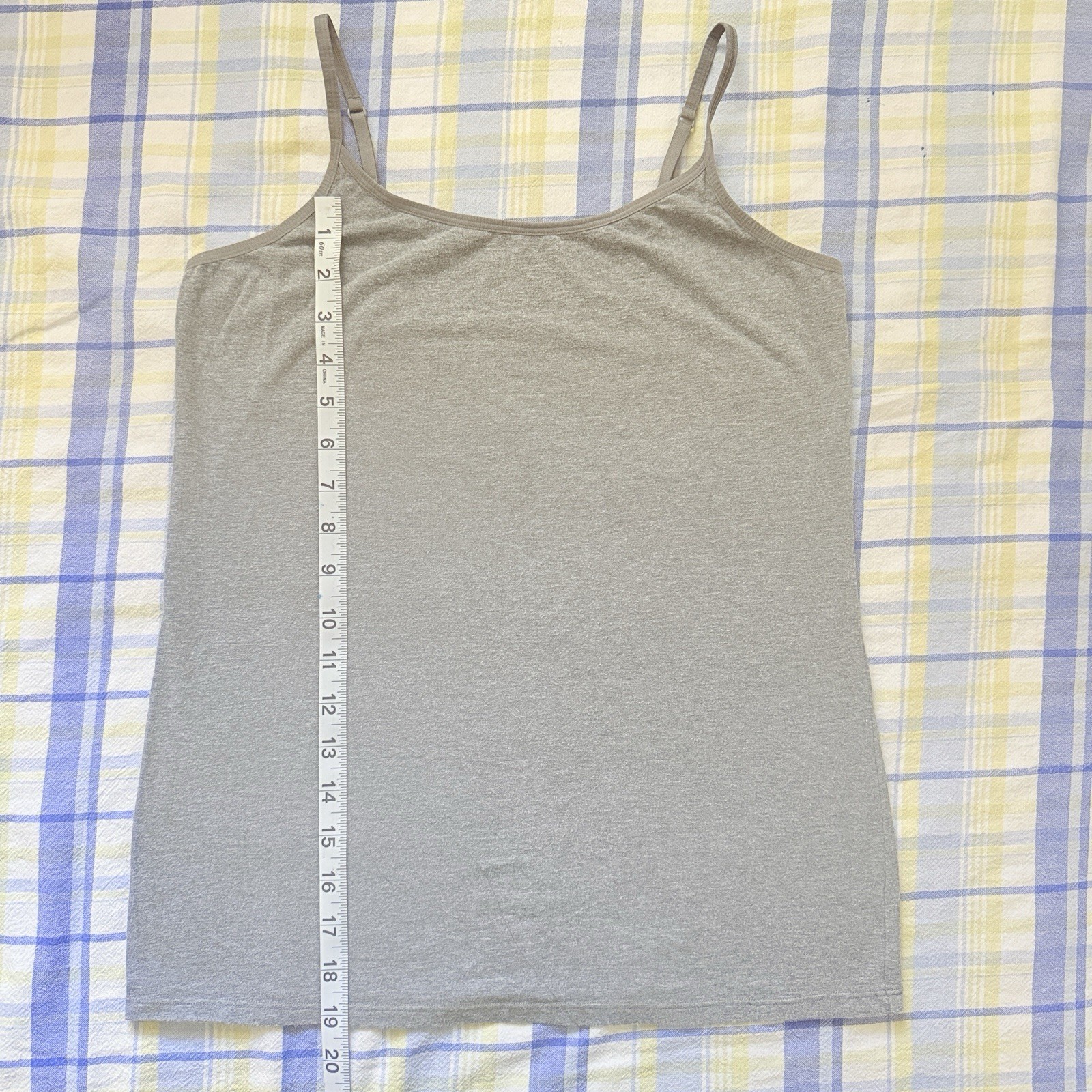Felina Gray Camisole Tank Top Size L Large Adjustable Straps Layering Basic