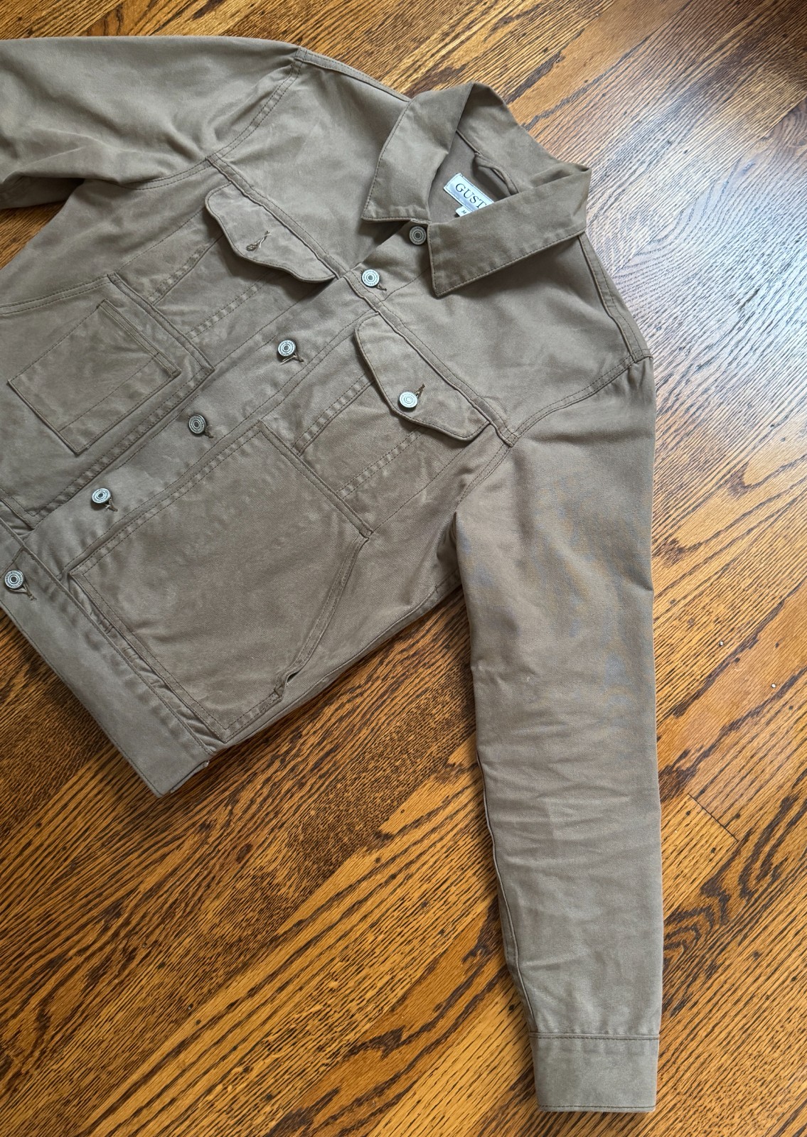Gustin Waxed Canvas Jacket Medium Made in USA Cropped Beautiful Worn-In Patina