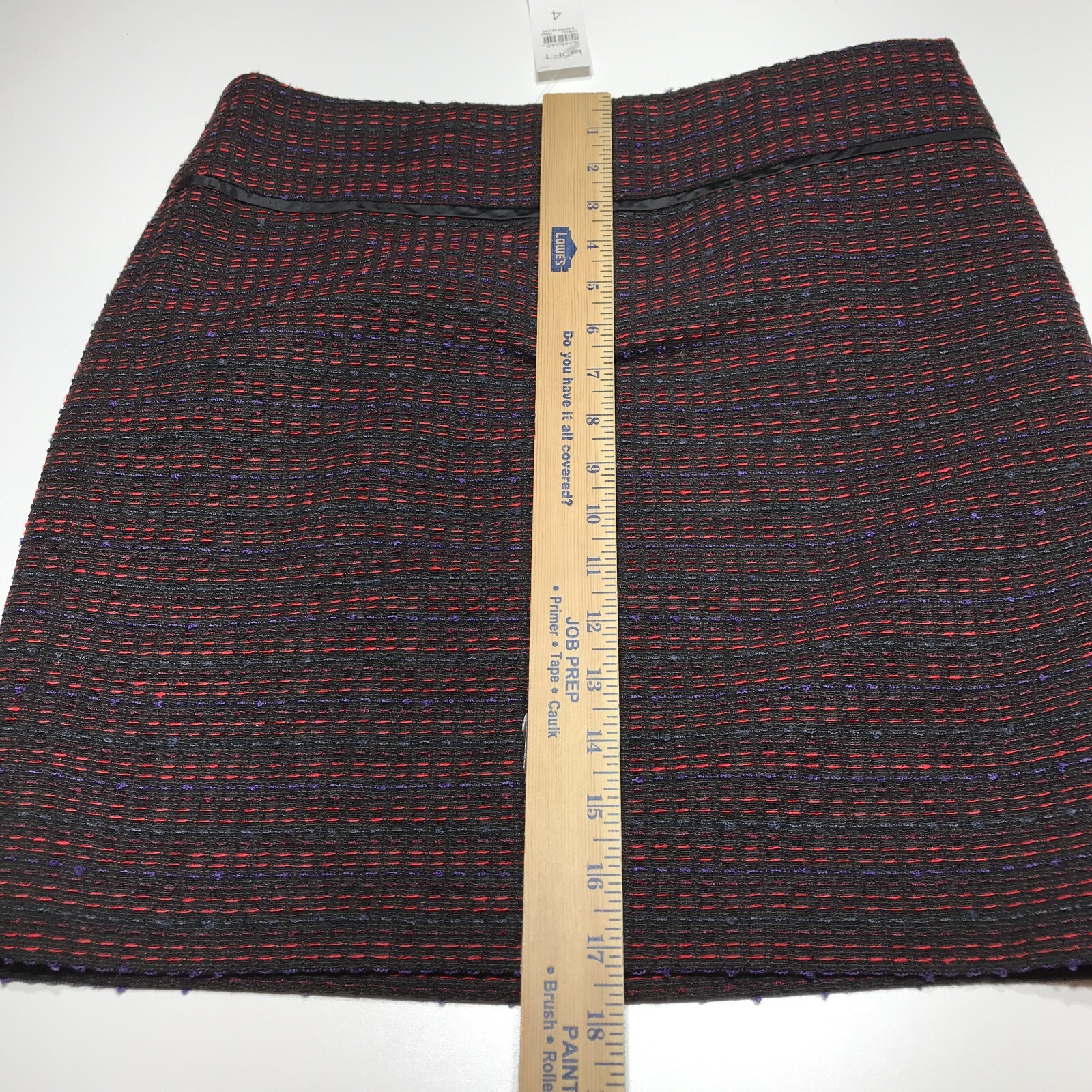 Loft Skirt Womens Size 4 Side Zip Lined Black Red Blue Purple Woven Straight NWT