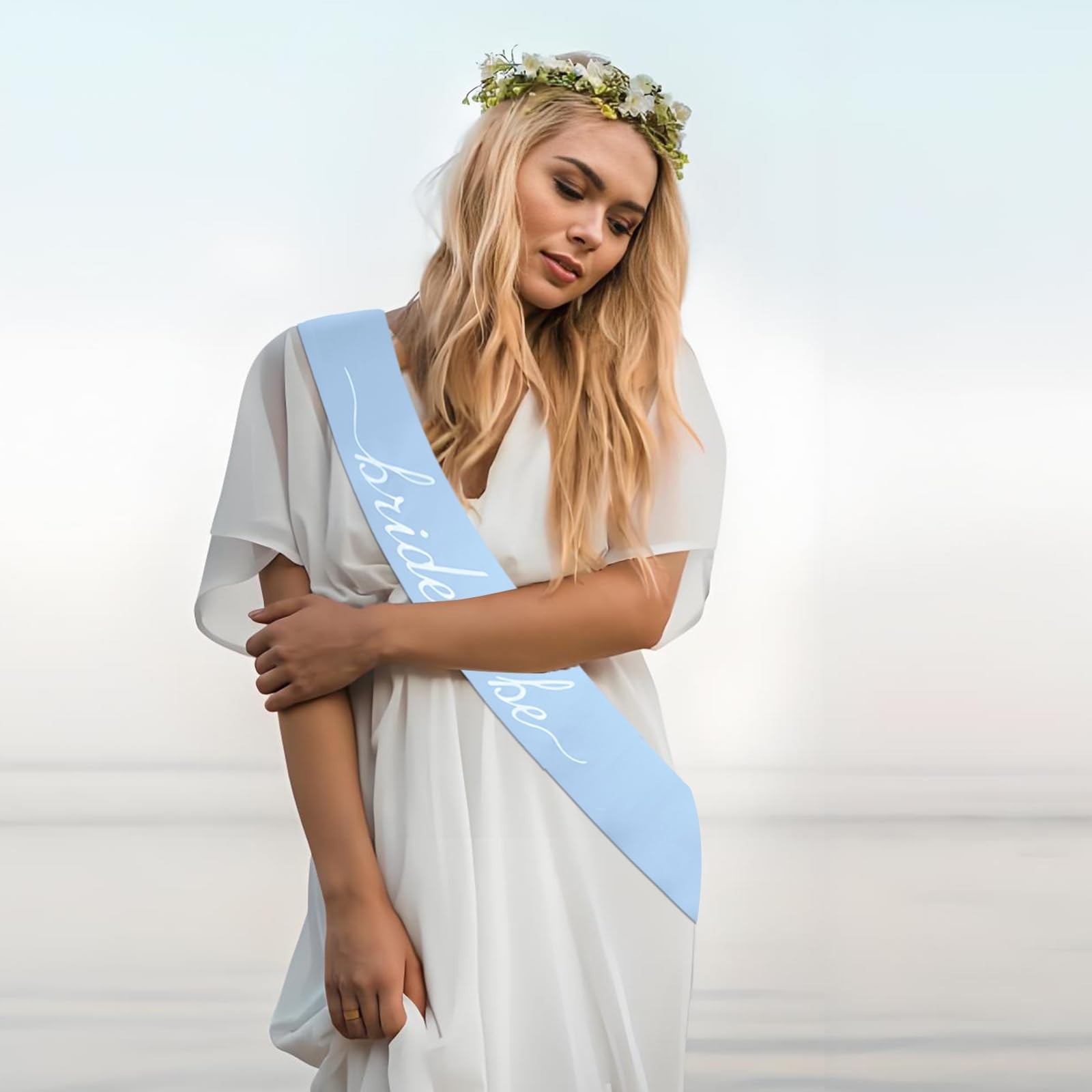 MILVOWOC Blue Bride to Be Sash in Soft Satin, Bachelorette Party Wearable, Br…