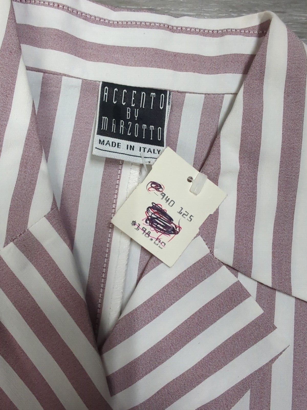 NWT Womens Blouse Size 32 Double Breasted Made in Italy Menswear Style Classic