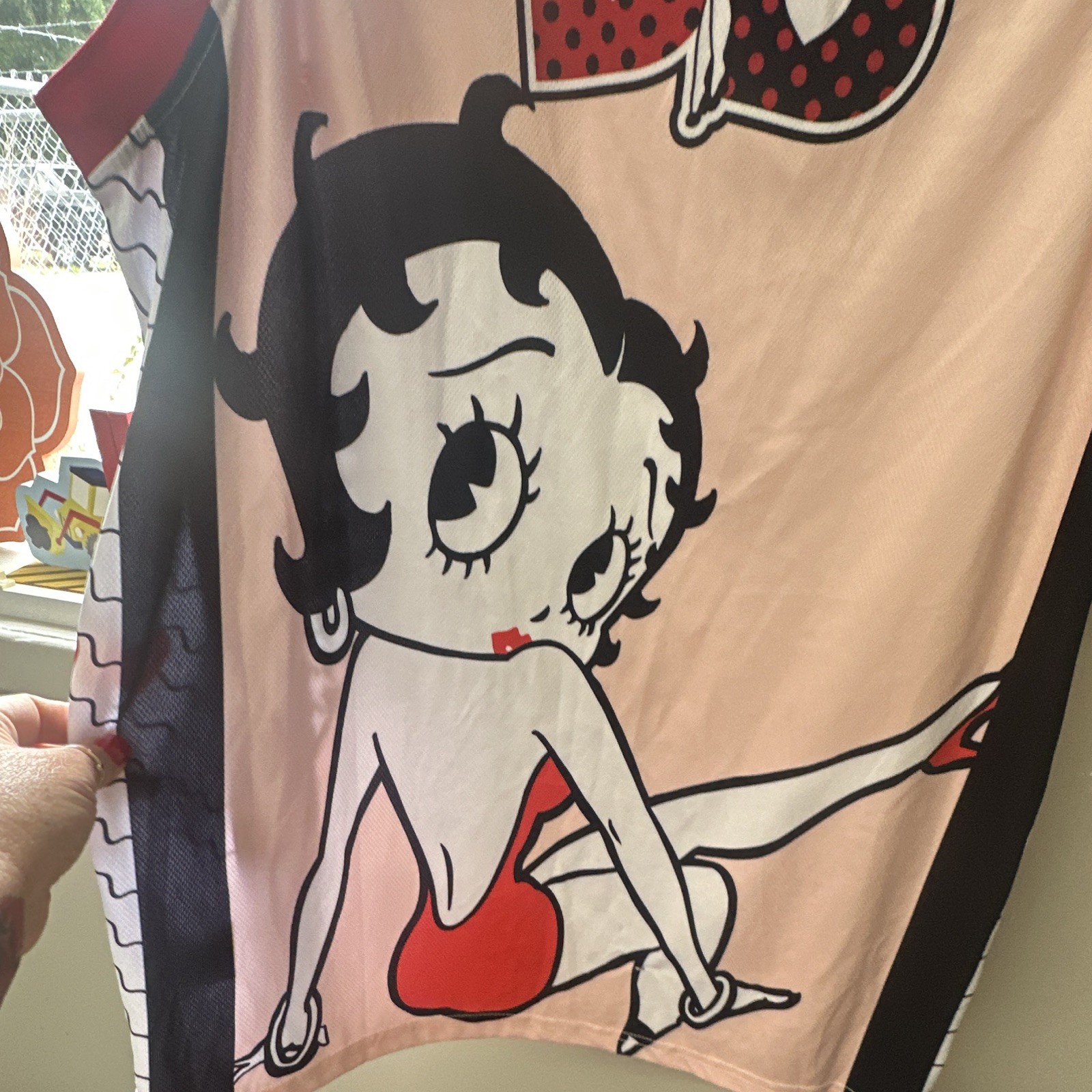 Reason Betty Boop Graphic Print Pink Mesh Sleeveless Tank Top Women’s XL