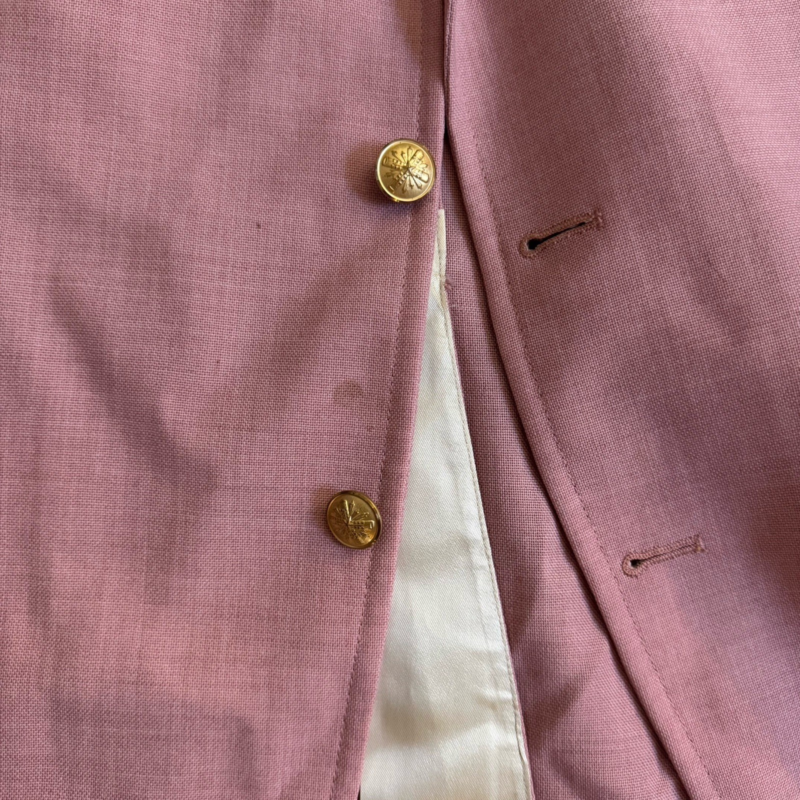 Vintage 60s 70s Mauve Pink Hopsack Summer Blazer 42R Palm Beach Jacket Sportcoat