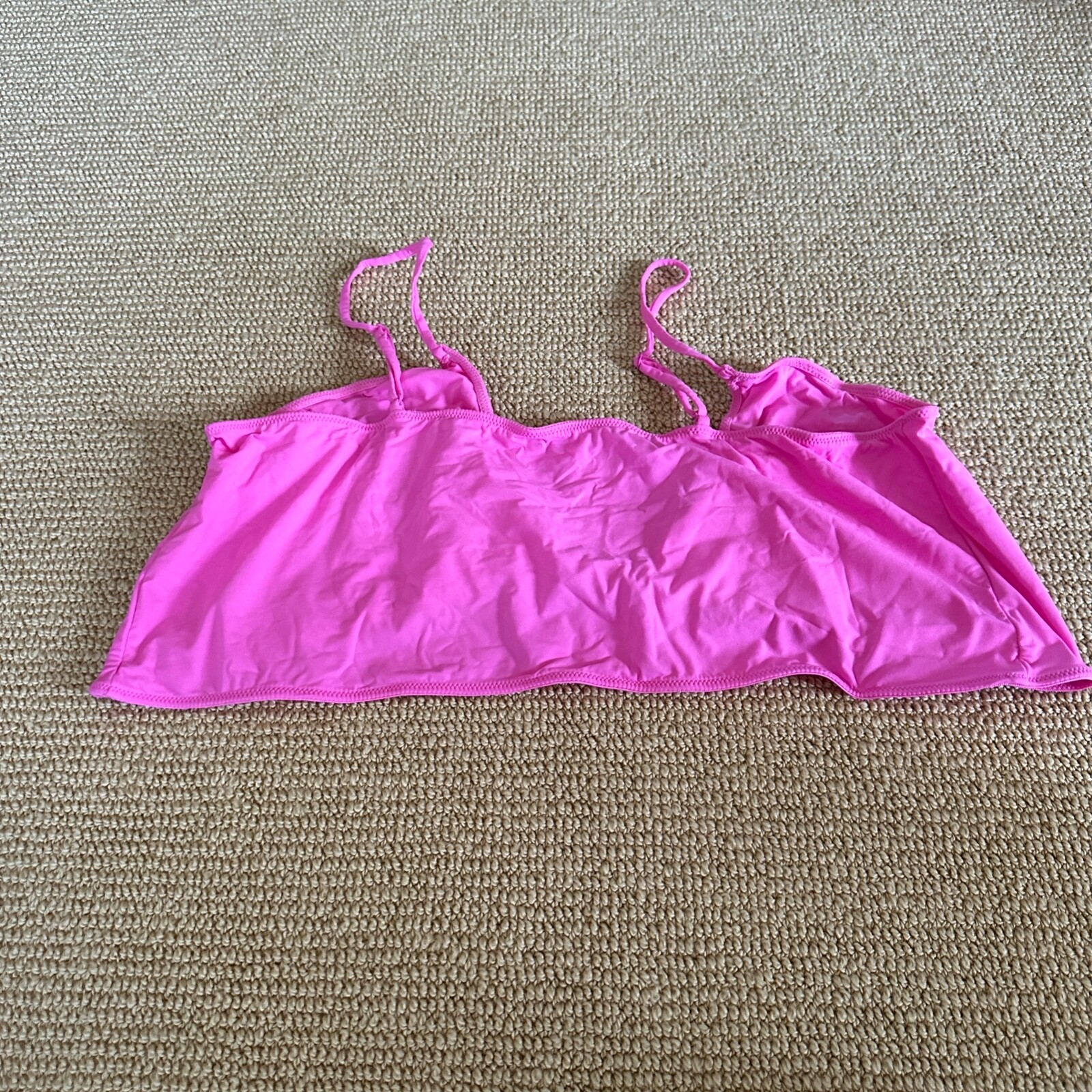 Skims Neon Orchid Micro Cording V Neck Crop Top Bralette, Size 4X New