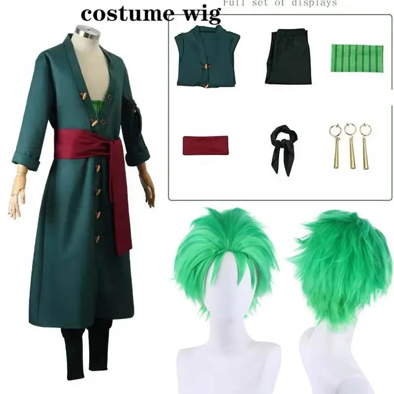 Roronoas Cosplay Costume Anime Kimono Robe Zoro Cloak Uniform Halloween Outfits