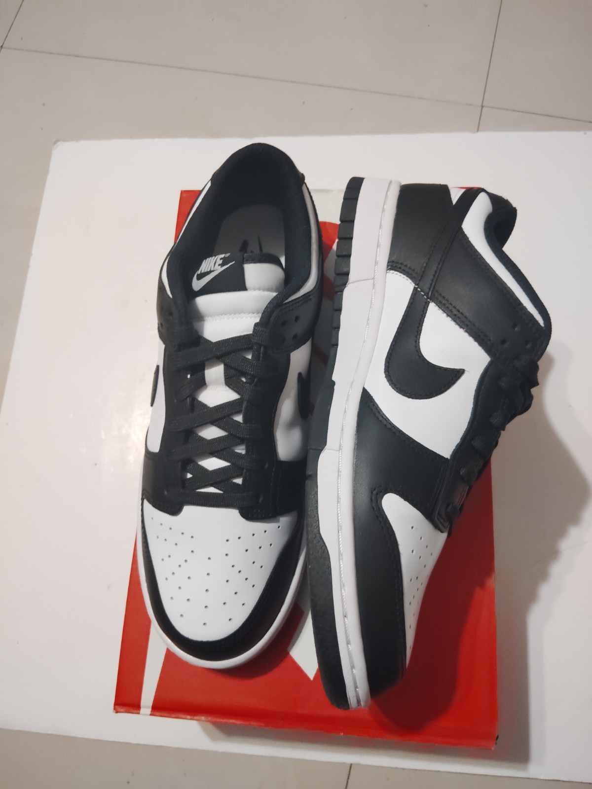 Nike Dunk Low Black/White Panda Leather Low Top Sneakers DD1503-101 Size 9.5 W