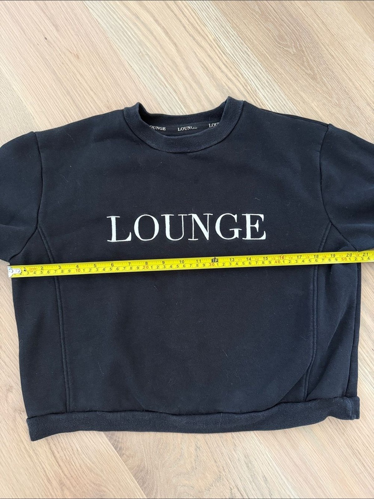 Lounge Apparel Black Embroidered Logo Crewneck Sweatshirt Size M