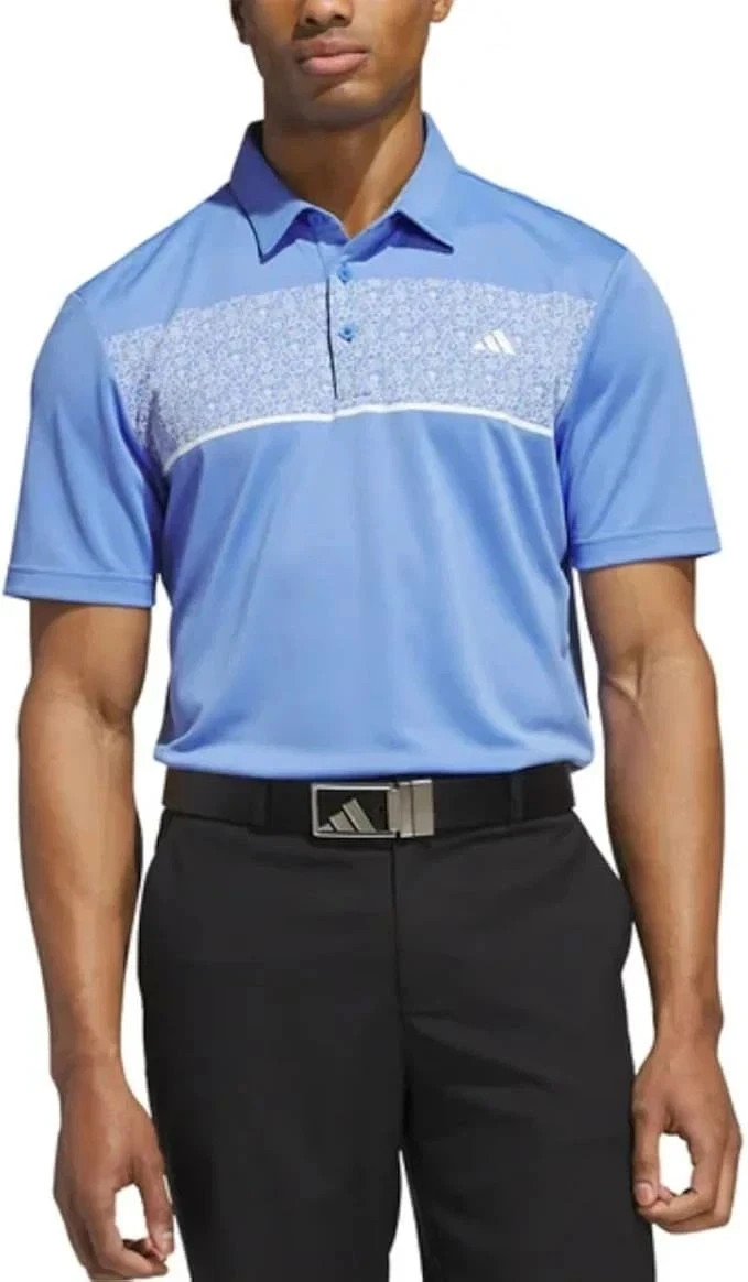 Adidas Men’s Regular Fit 3-Button Placket Golf Polo, Blue, Size Medium New