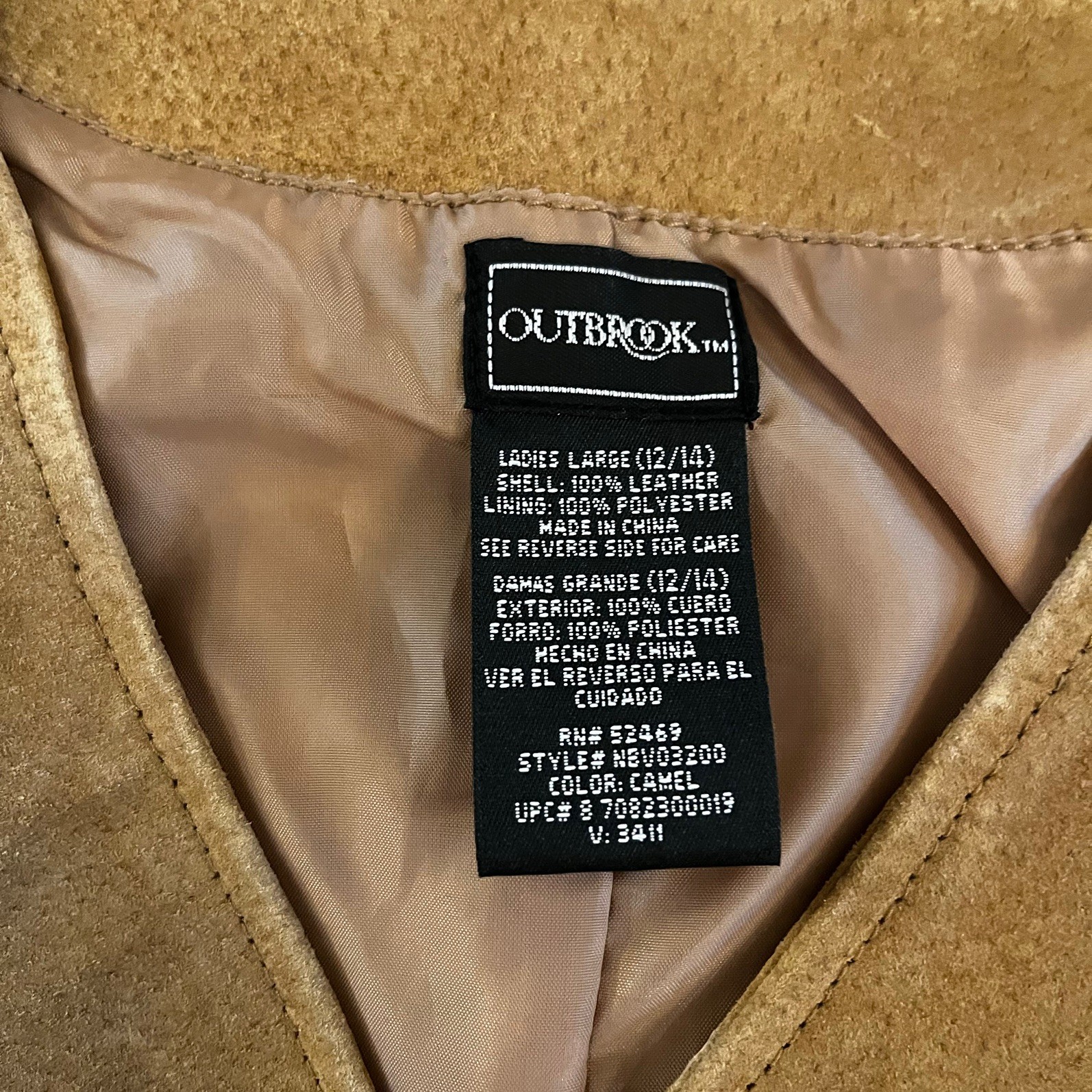 Outbrook 100% Leather Suede Western Vest Women Large 12/14