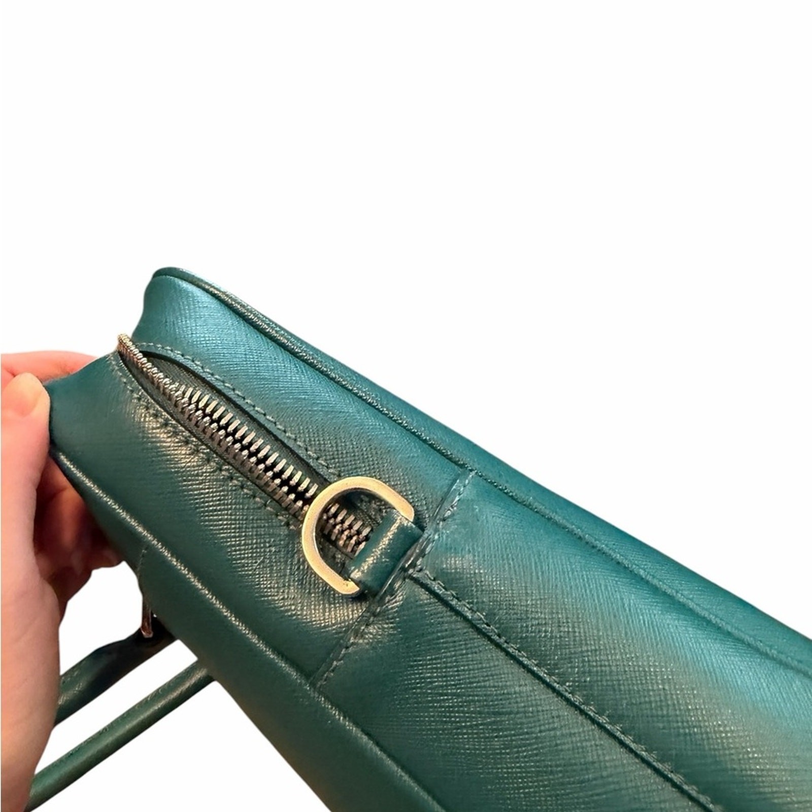 Prada Green Saffiano Leather Tote Briefcase