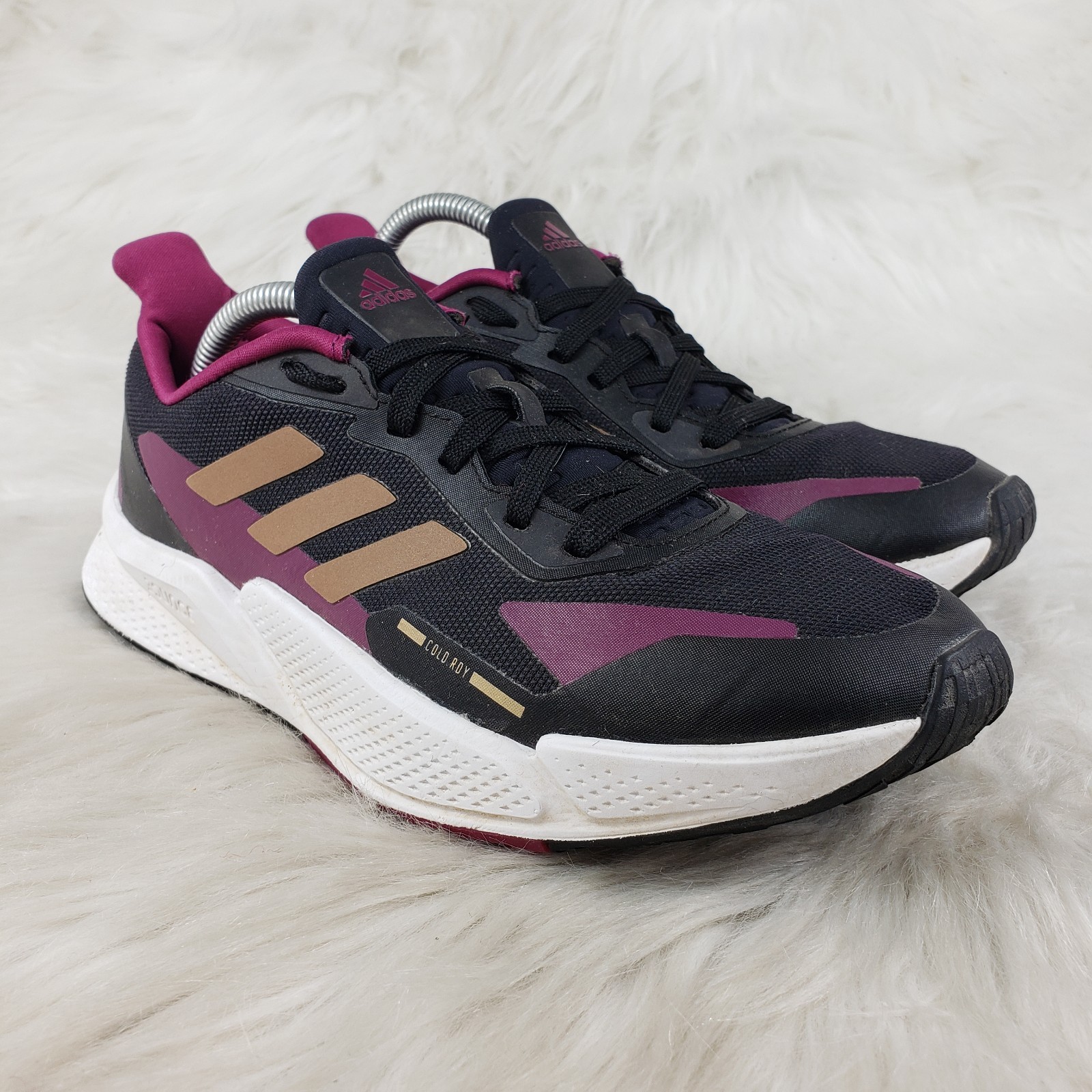 ADIDAS H67352 Plum Purple Gold White Sneakers Cold Dry Youth Size US 5 EU 37 1/3