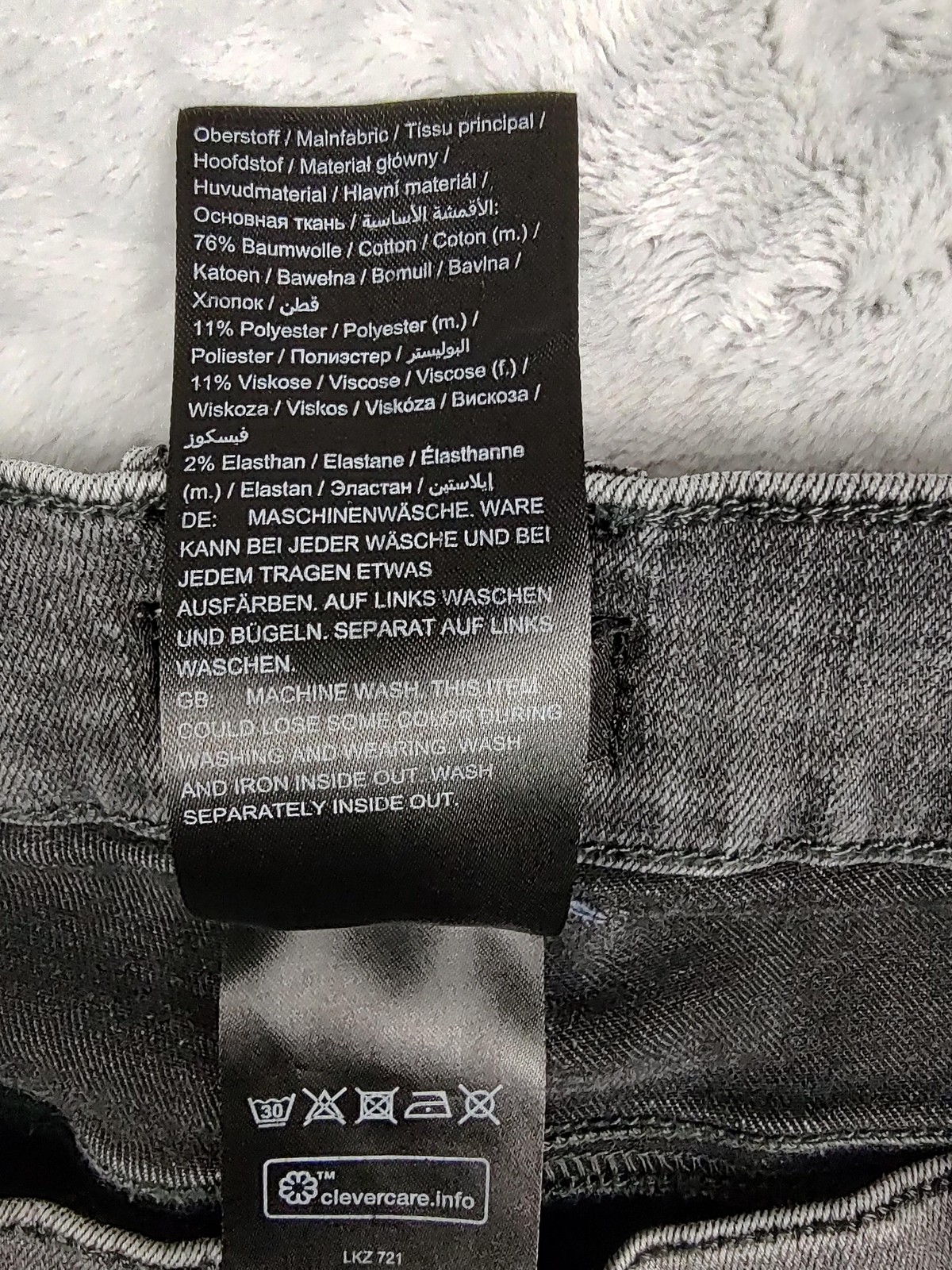 Ulla Popken Jeans Womens 14 Gray High Rise Skinny Side Zip Denim Charcoal Wash
