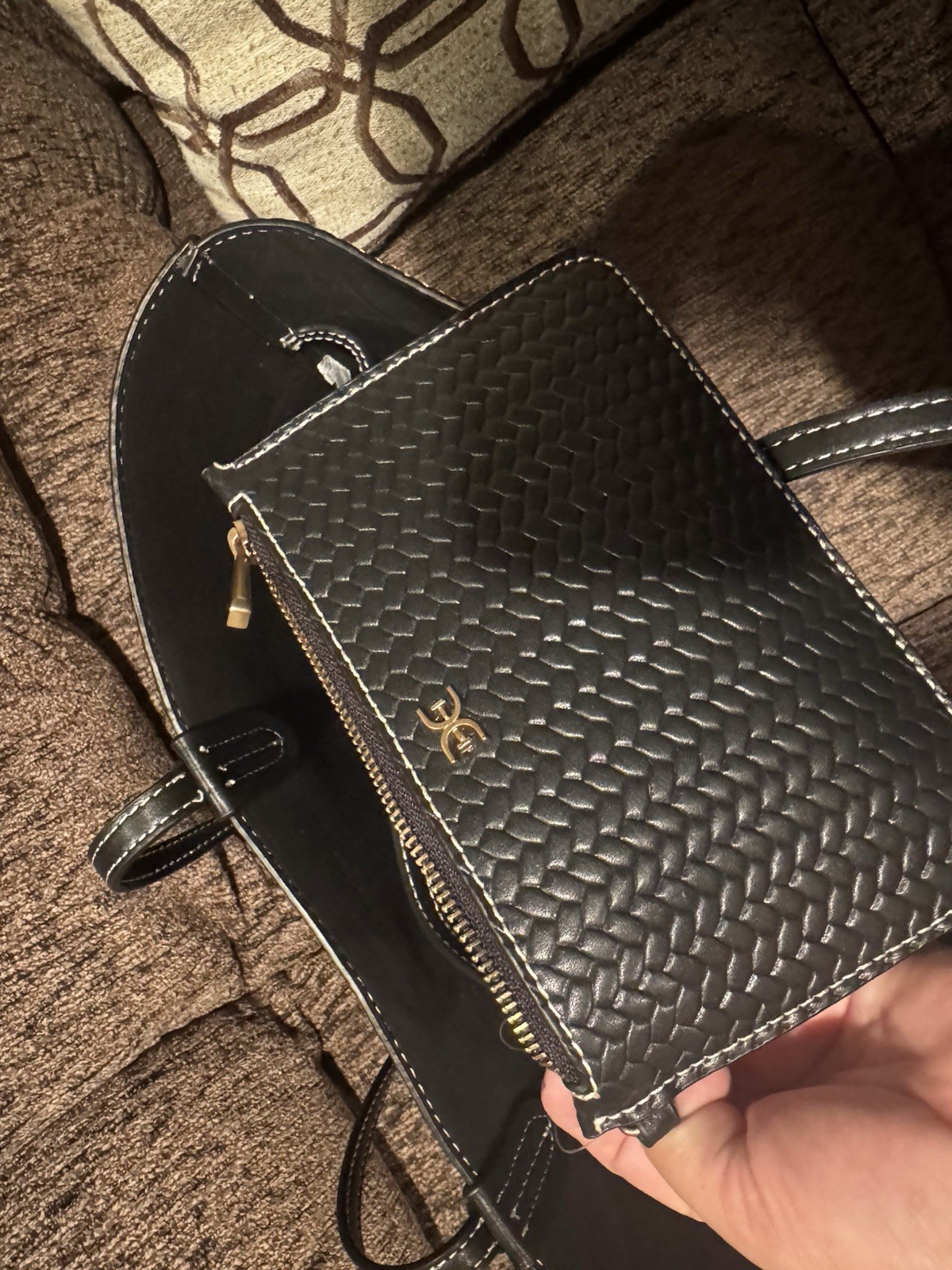Sam Edelman Eva Large Woven Tote Bag In Black
