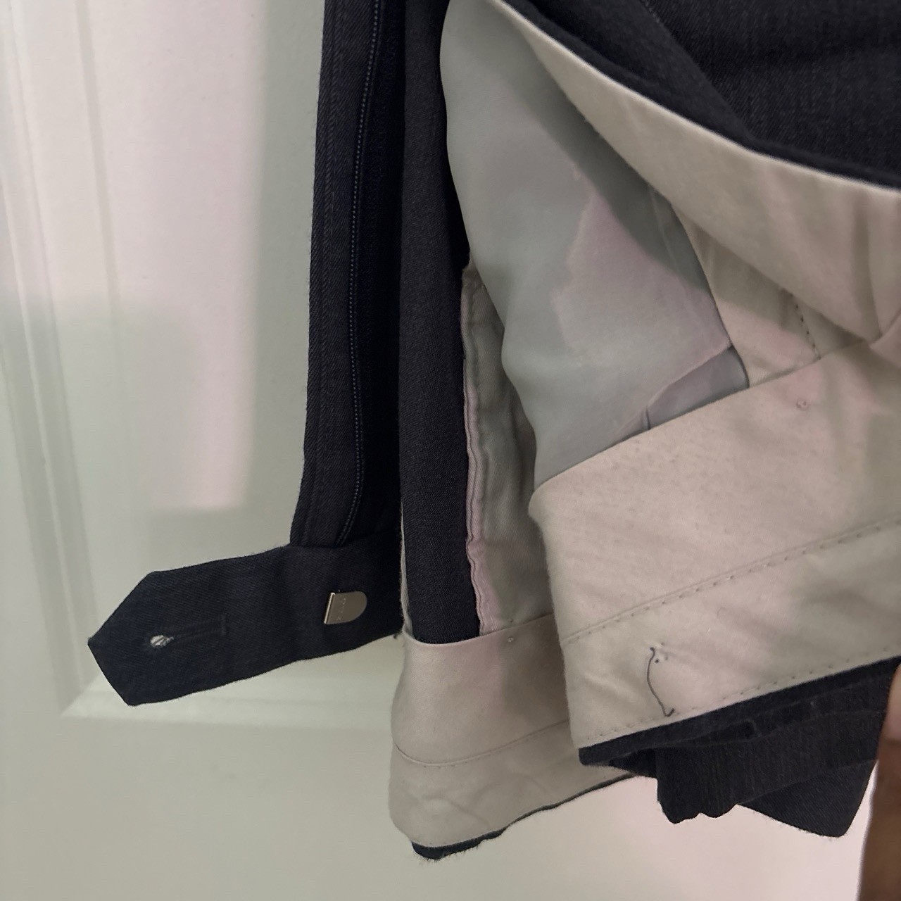 Charcoal Grey Flannel Wool Trousers 34×32