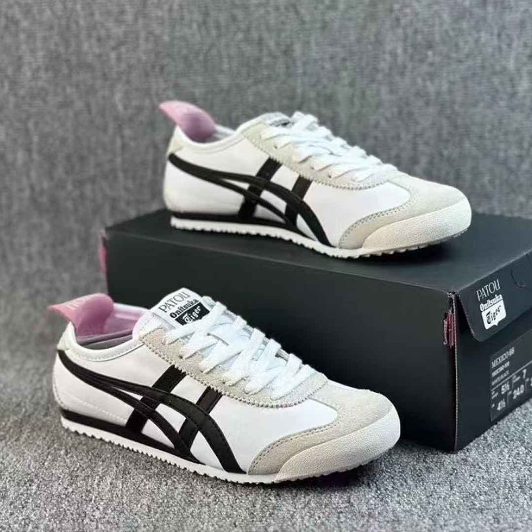New Patou × Onitsuka Tiger Mexico 66 White Pink Black Shoes 1183C380-100