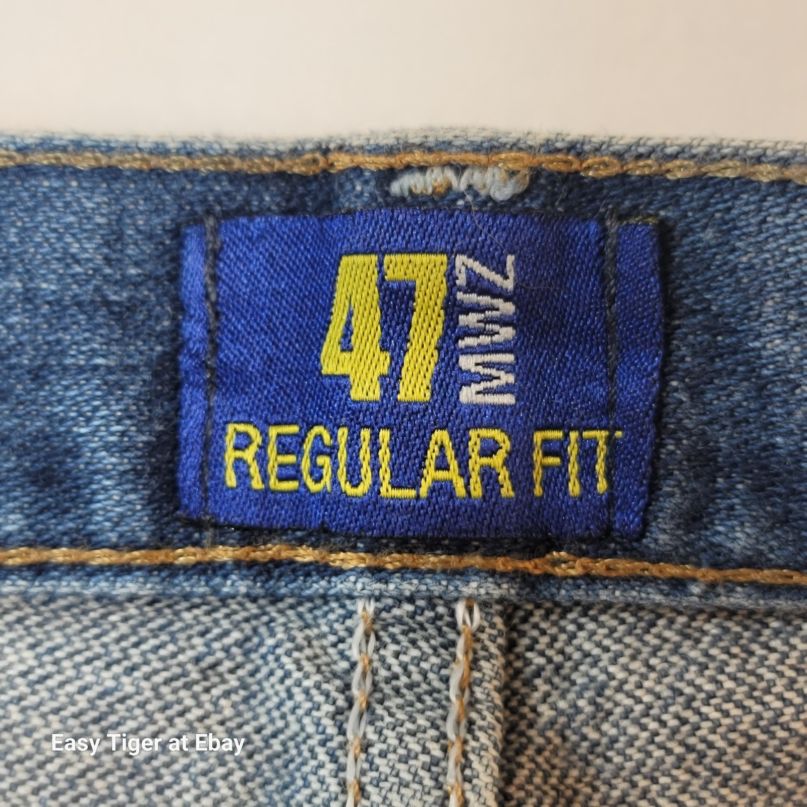 VTG Wrangler Mens 47MWZ Regular Fit Cowboy Cut Jeans 47MWZPW 38×30 Crease Starch
