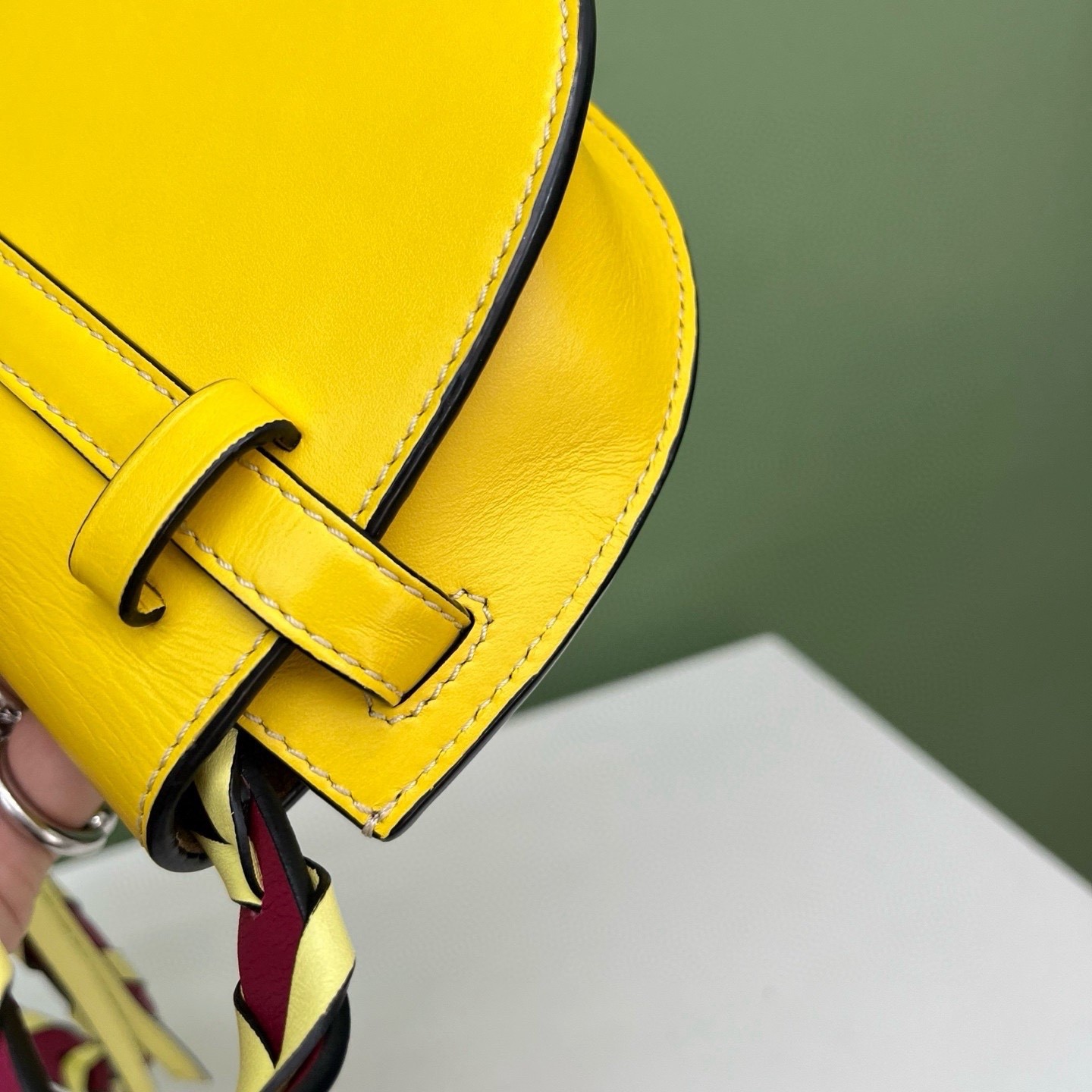 Loewe Pre-Owned Authentic Saddle Bag Yellow 19*13*9 Free Tracked Shipping