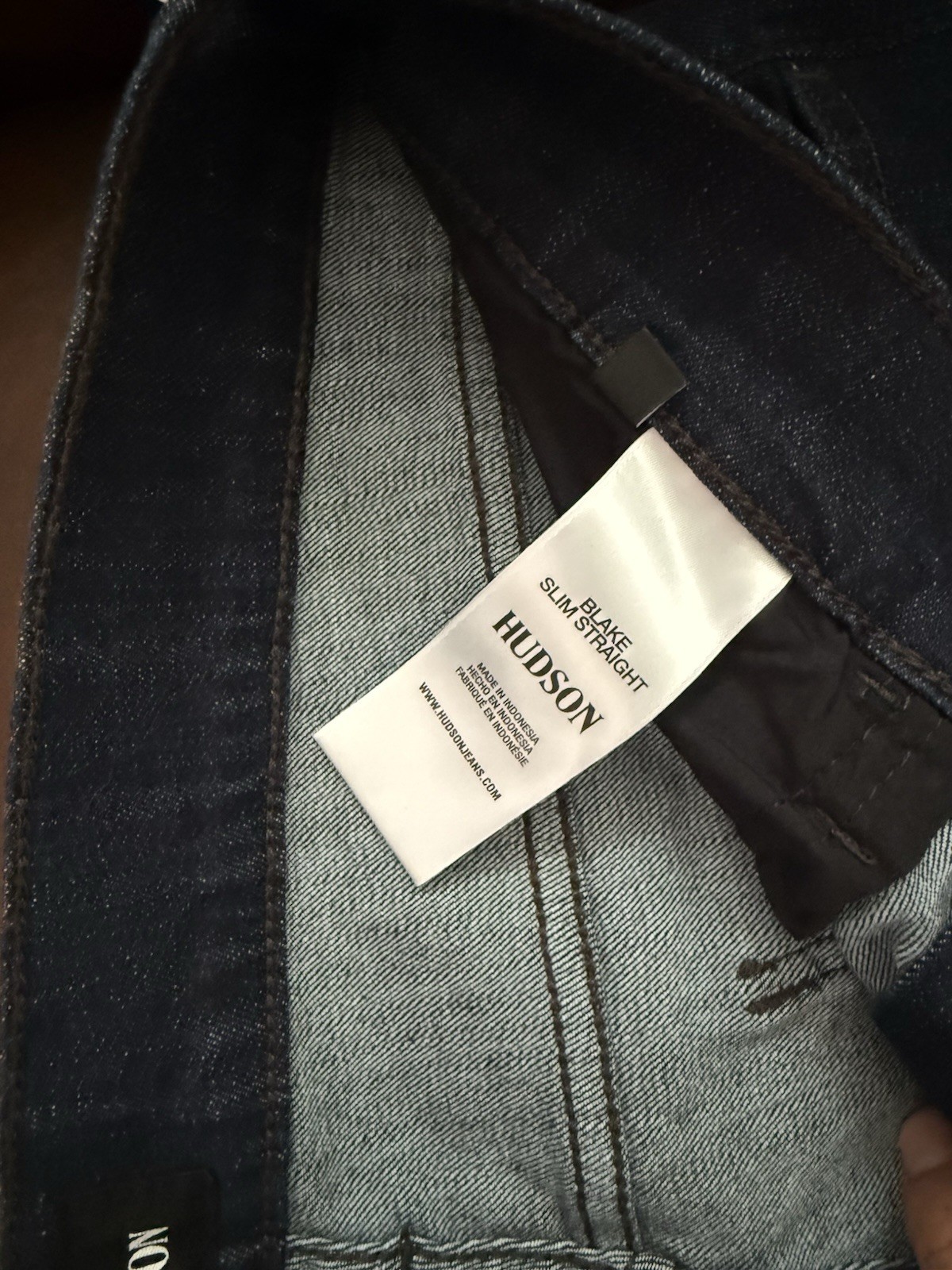 Hudson Men Blake Slim Straight Jeans Size 32 Dark Blue Denim