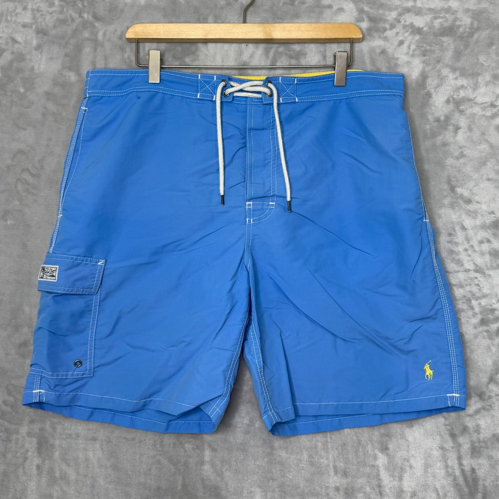 Polo Ralph Lauren Swim Trunks Mens XL Blue Cargo Pocket Embroidered Pony Beach