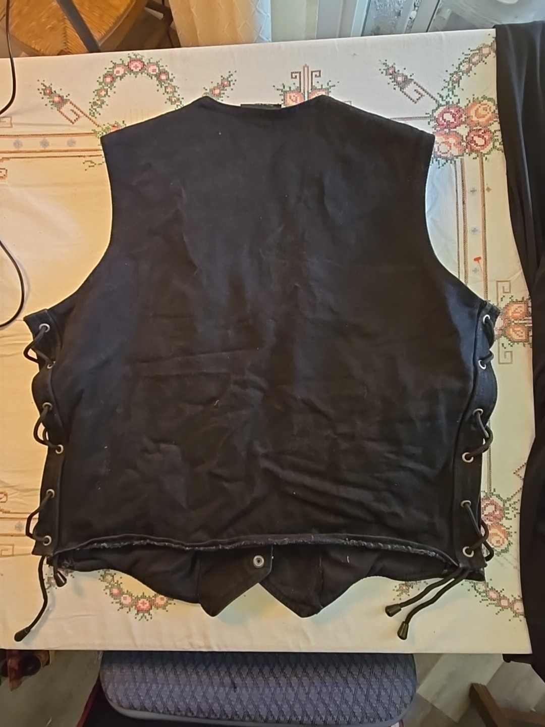 Allstate Collection Black Rider Vest WoMens 3XL Side Lace Up Snap Up Vintage