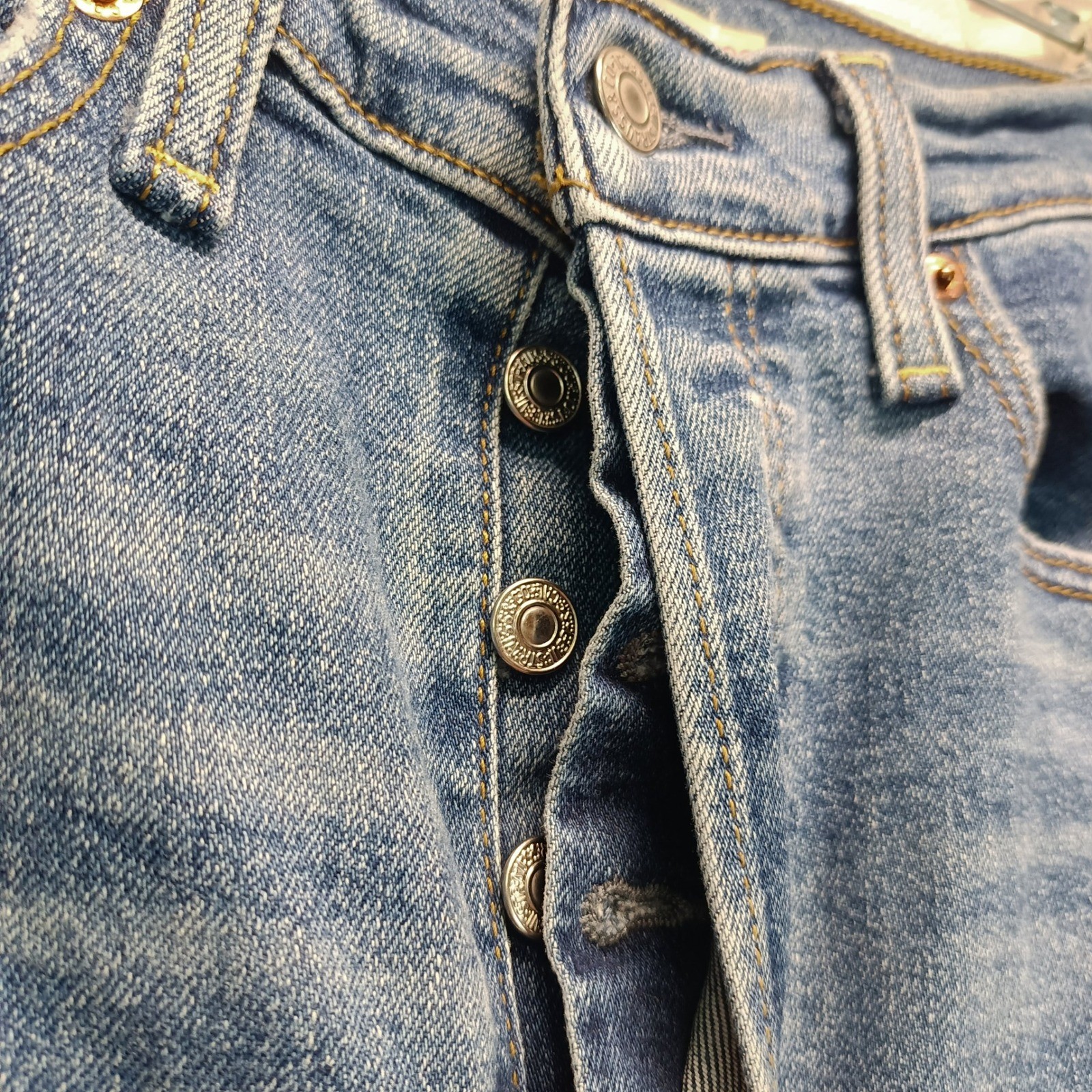 Levis Ribcage Bootcut Jeans Womens 29 High Rise Button Fly Blue Denim (26×31.5)