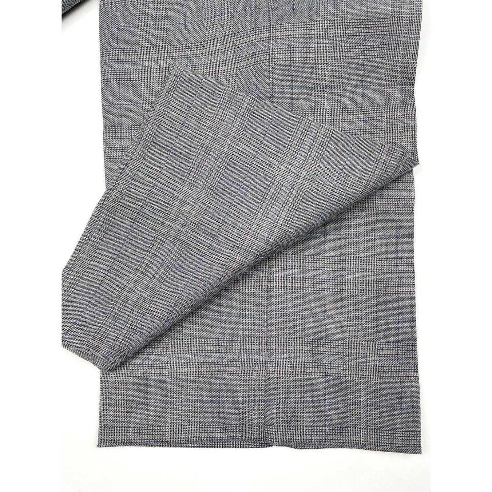 Perry Ellis Portfolio Men’s Gray Slim-Fit Smoked Pearl Plaid Dress Pants 34×32