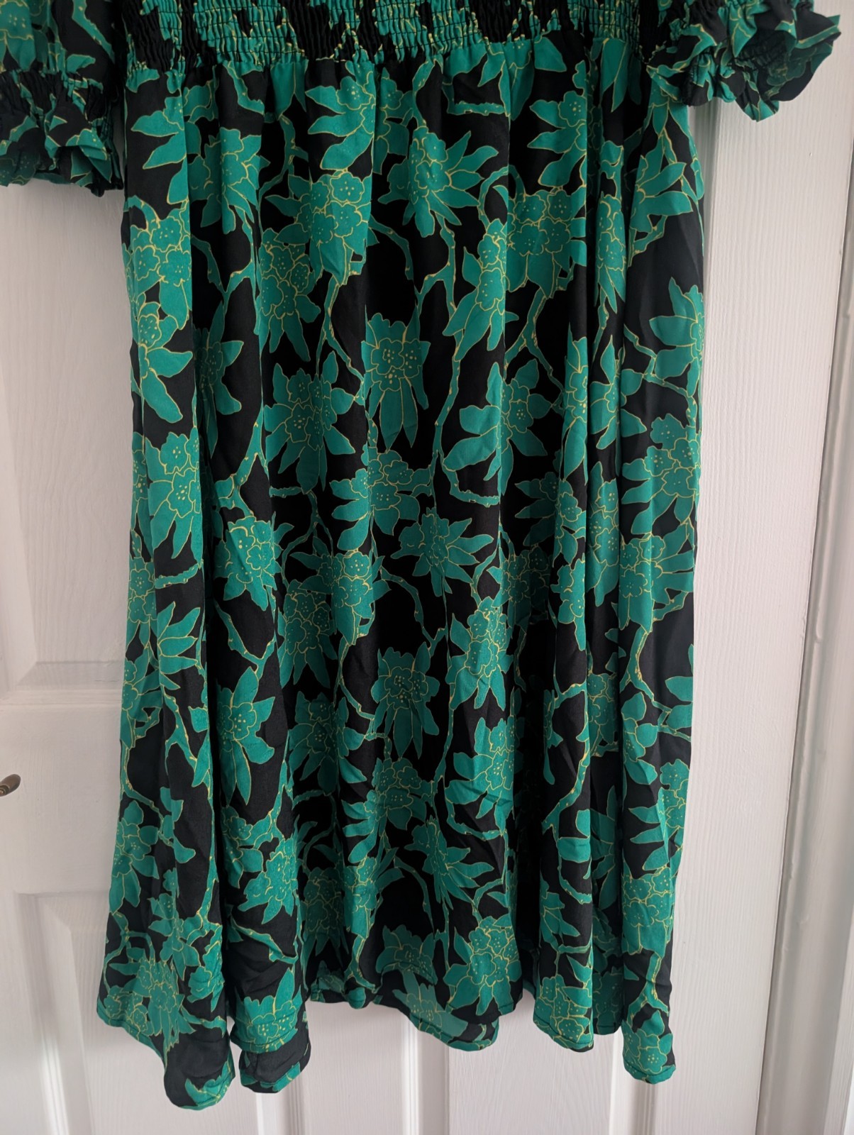 Jolie Moi Green Black 3/4 Sleeve Midi Dress Size 20 (T45)