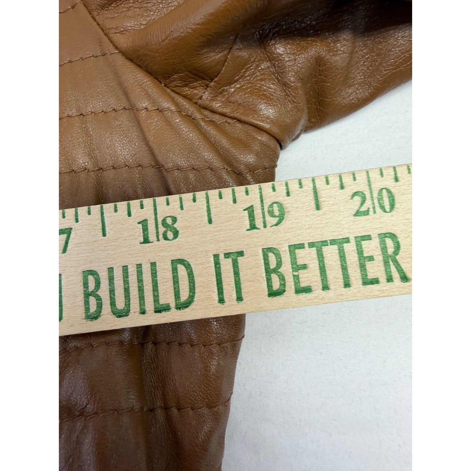 Lambskin Nappa Leather Moto Jacket Womens 8 Cognac Brown Biker Chic Designer