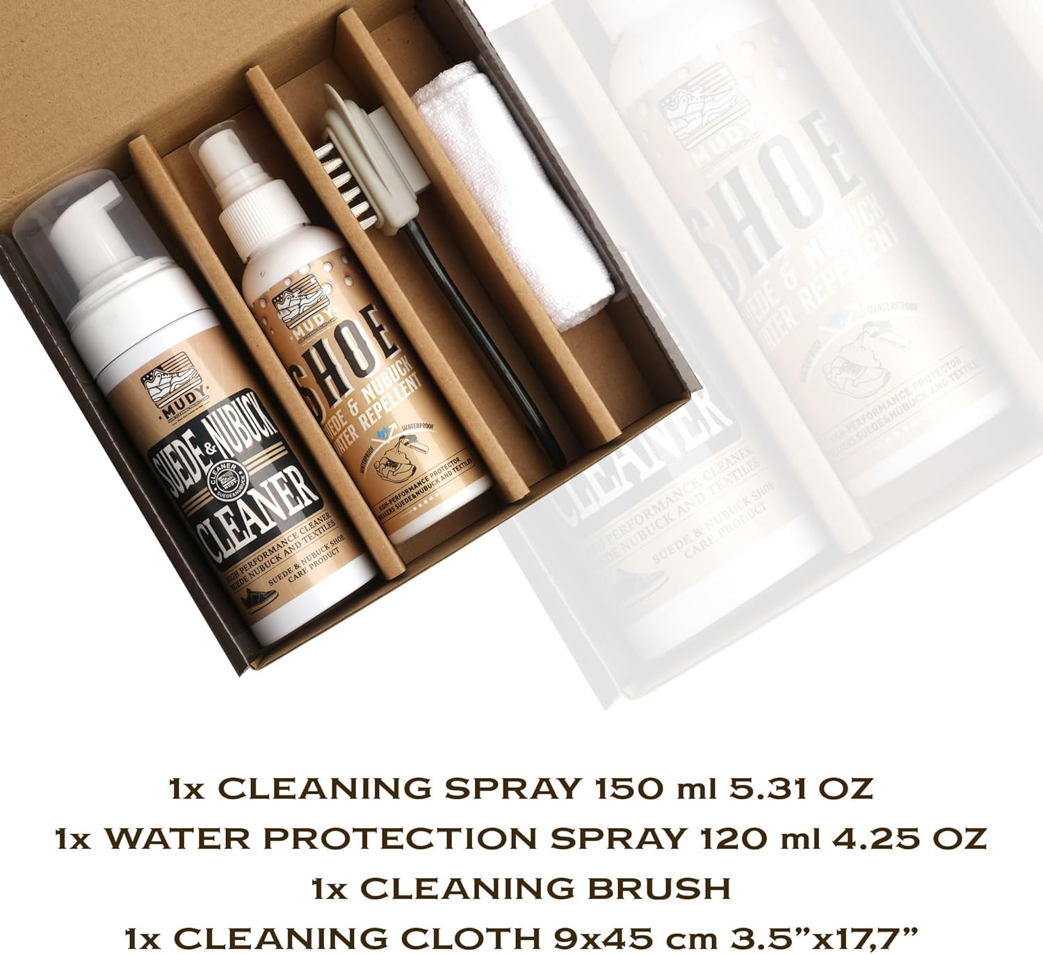 Suede Shoe Cleaner Nubuck Shoe Cleaner and Water Repellent with 4-Side Suede Bru