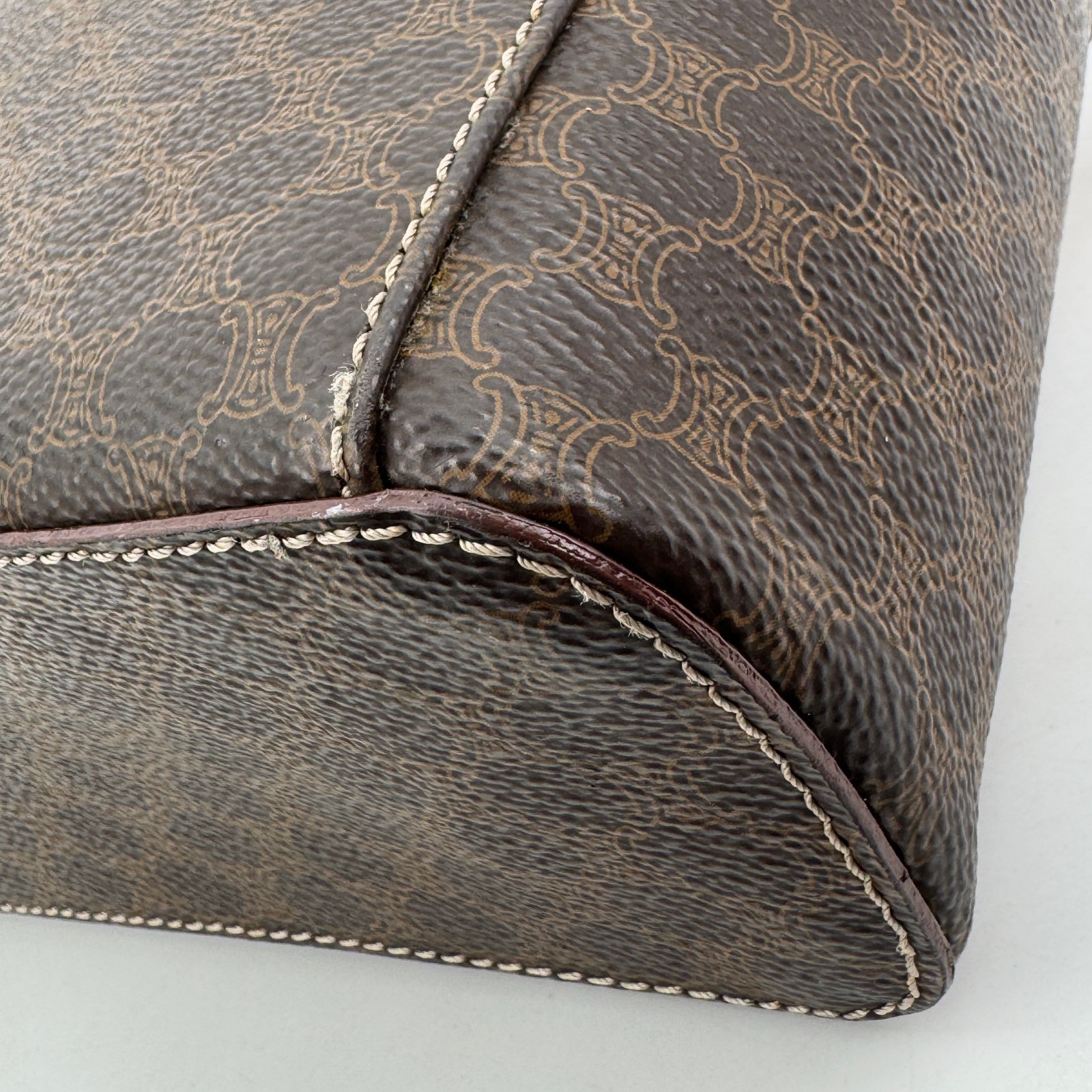 Celine Vanity bag Macadam PVC Leather Pouch Authentic