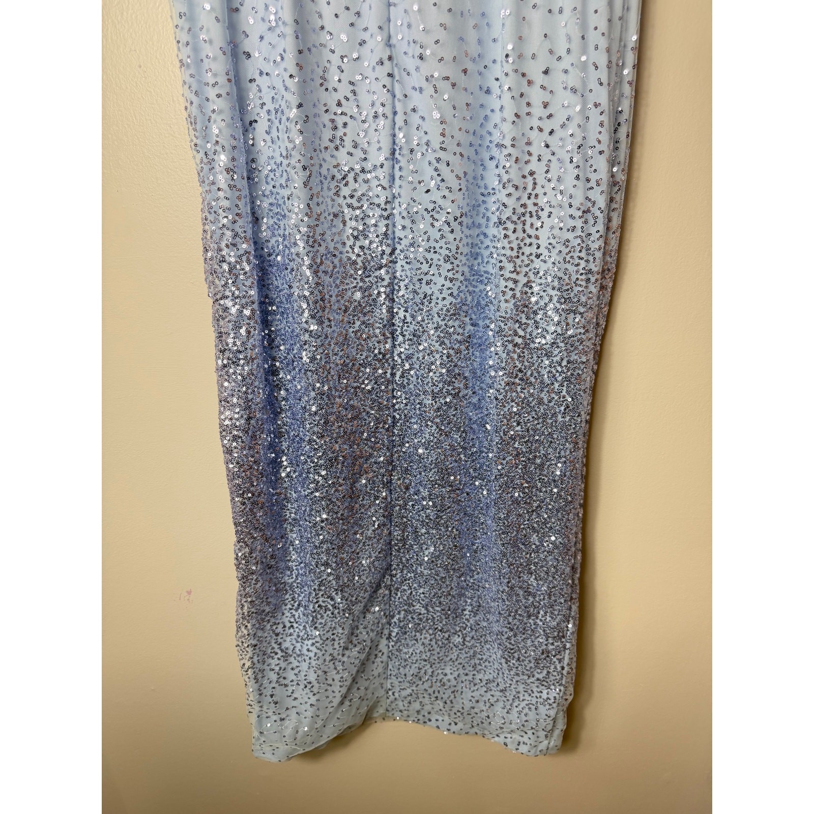 JS COLLECTIONS DRESS 12 TORI BLUE SEQUIN OMBRE COLUMN GOWN WEDDING GUEST MAXI