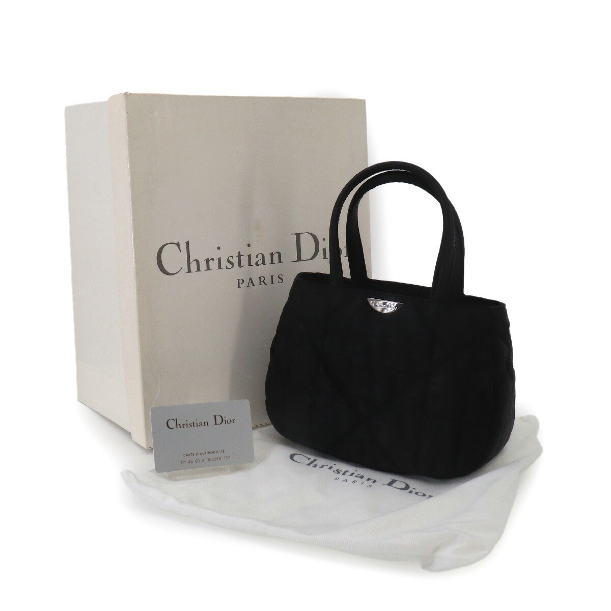 Christian Dior Trotter Mini Hand Bag Nylon Leather Black Purse 90325502