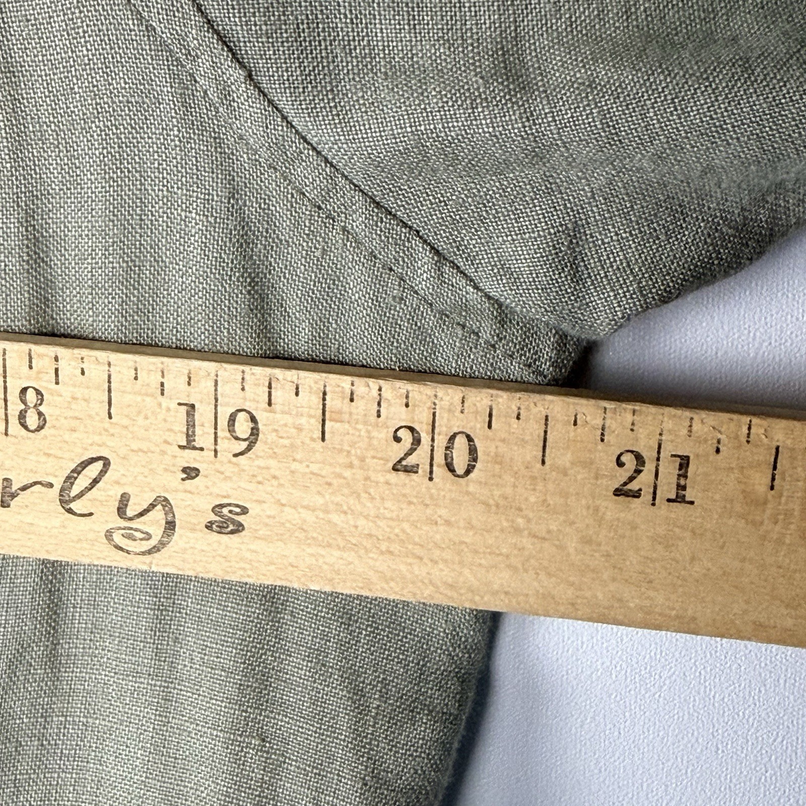 Saint Tropez West 100% Linen Jacket S Green Military Utility Safari Travel Beach