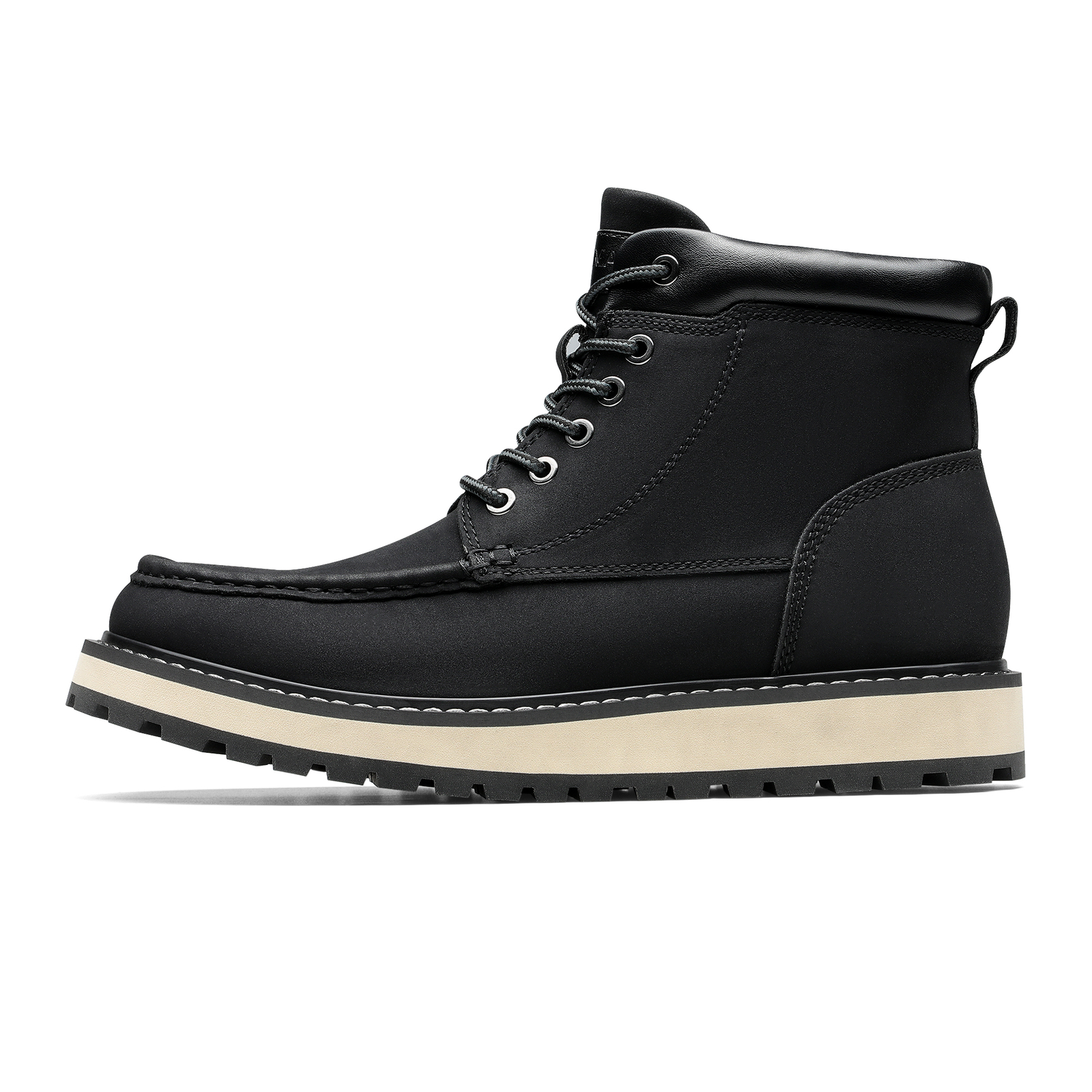 Men’s Moc Toe Boots Comfortable Lightweight Formal Casual Wedge Boots Shoes