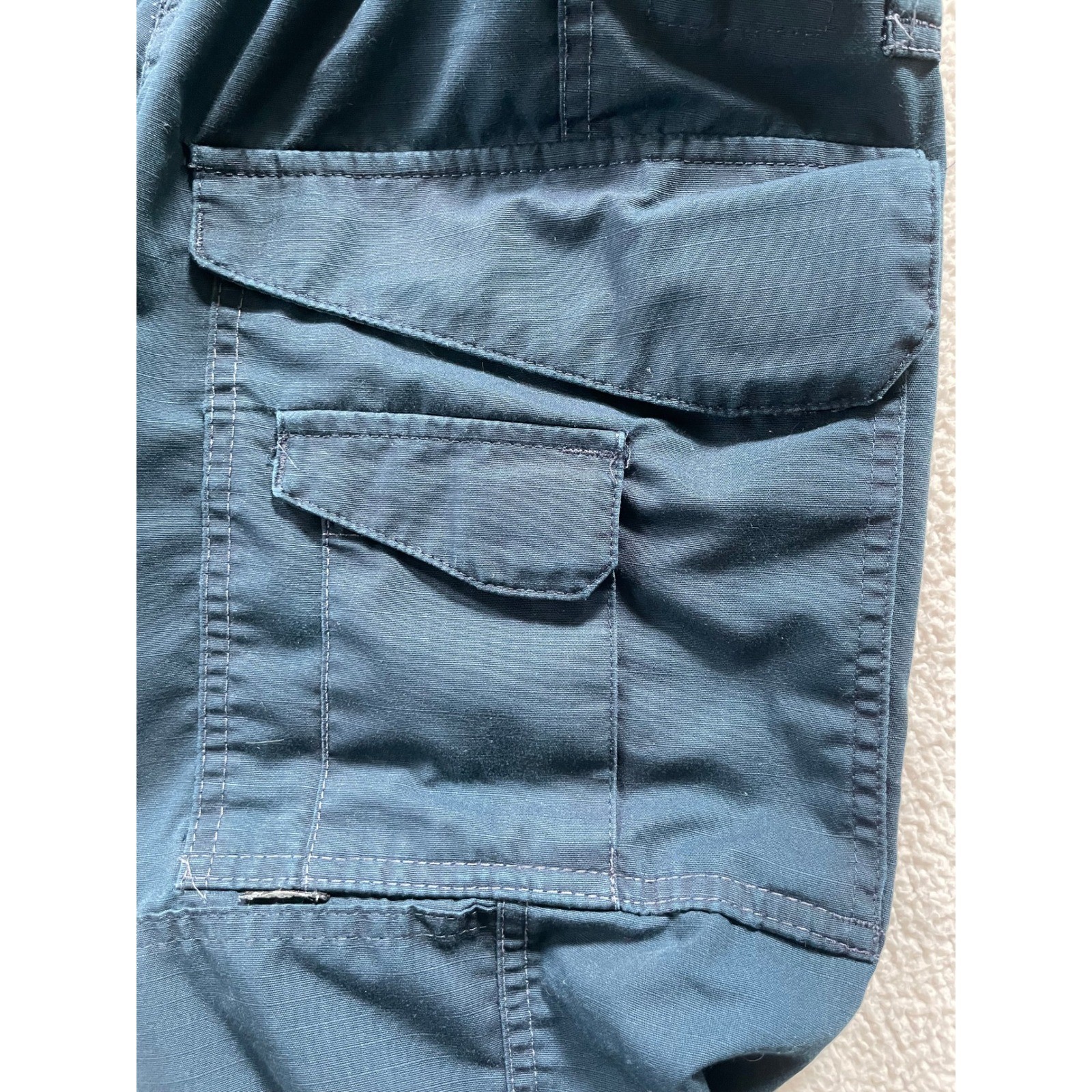 Tru-Spec Mens 34/32 Tactical Cargo Pants Navy Blue Ripstop Workwear – Distressed