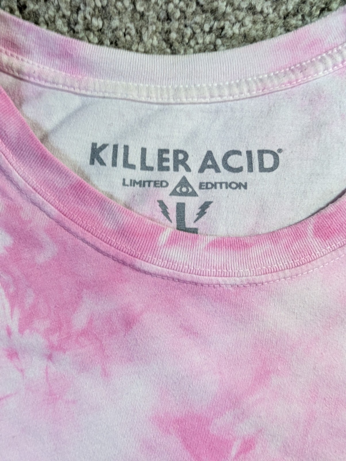 Killer Acid Limited Edition Pink Tie Dye Graphic Art T Shirt Large Psychedelic