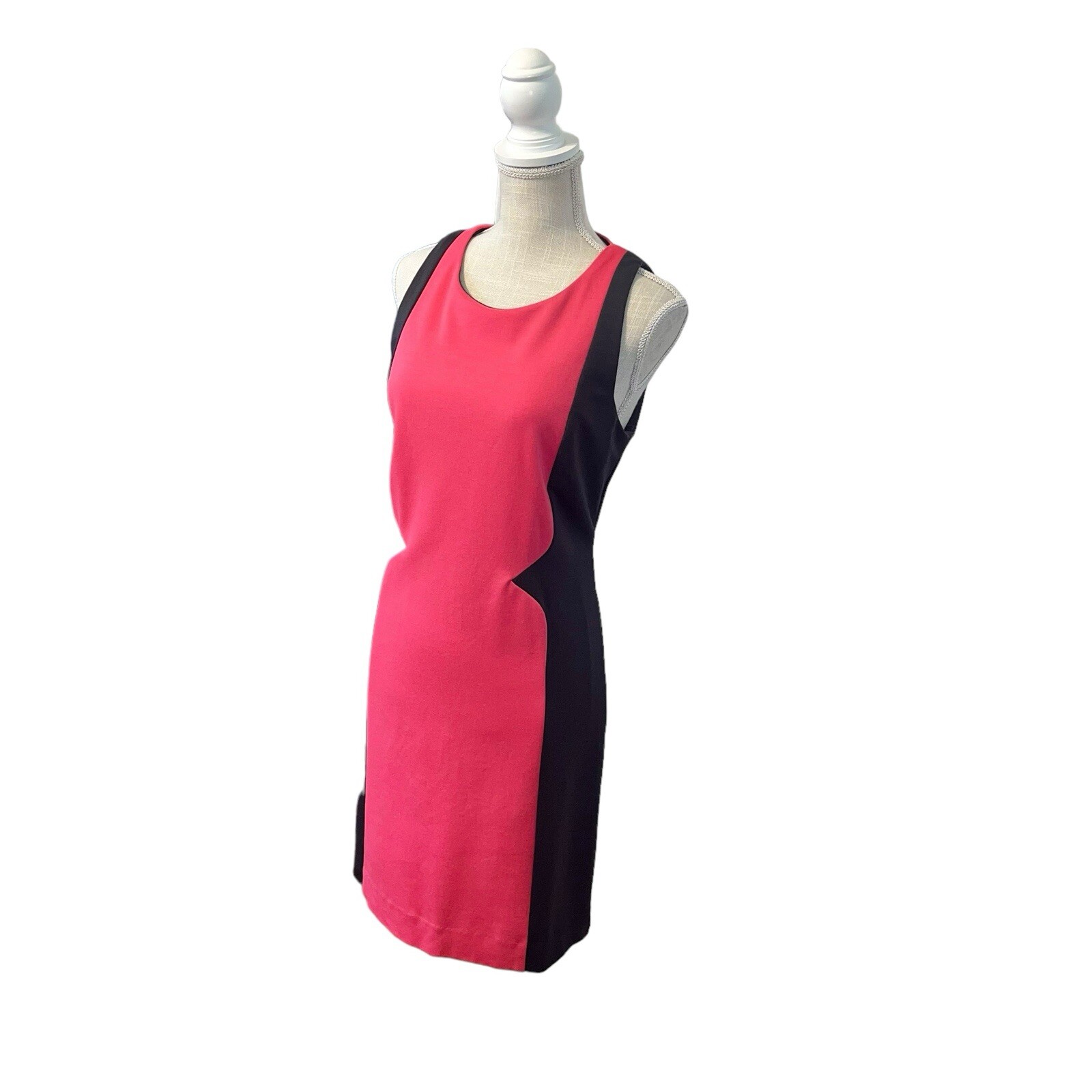 Britt Ryan Sheeth Dress Pink Gray Sleeveless Womans Sz 4 Body Contour Ponte Knit