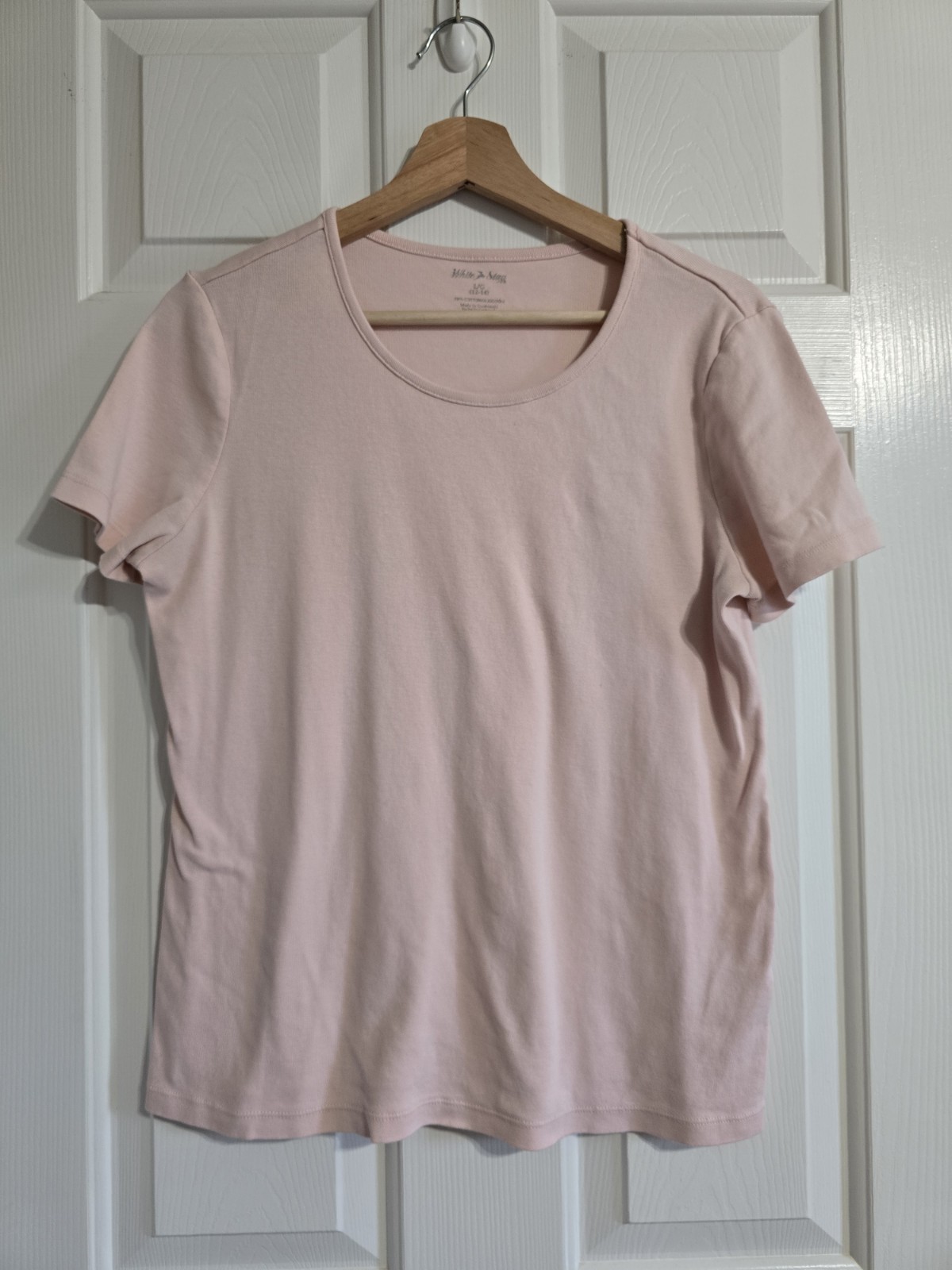 White Stag Pink Solid Knit Scoop Neck Short Sleeve Pullover T-Shirt L/G 12-14