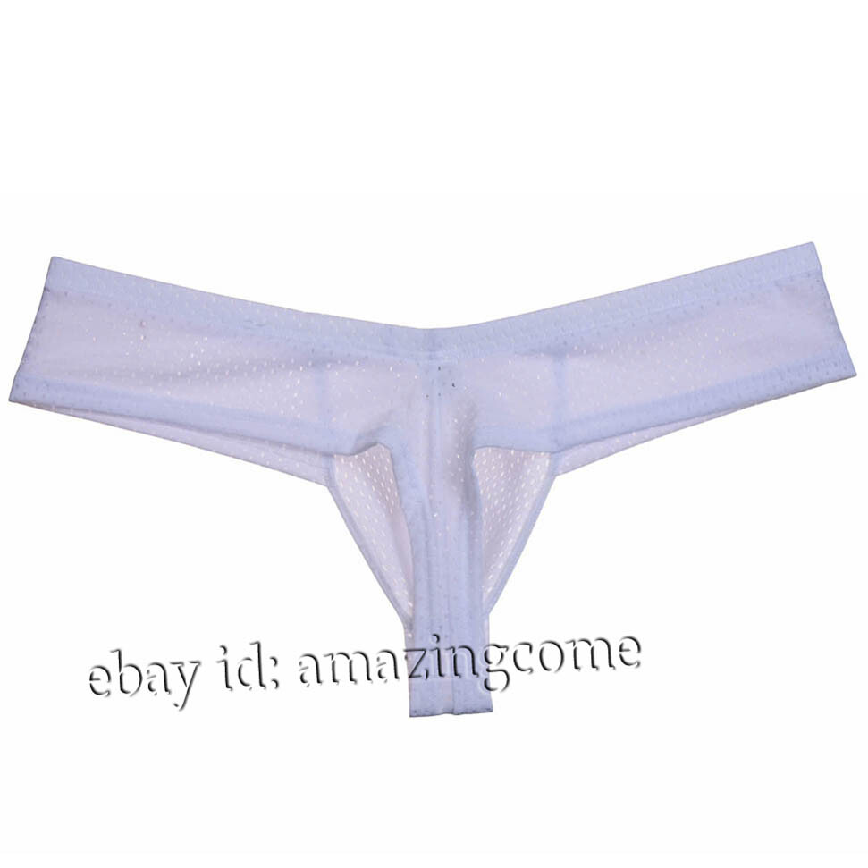 Men Mini Thong Boxer Stretchy Eyelets Pouch Cheeky Trunk Bikini Posing Underwear