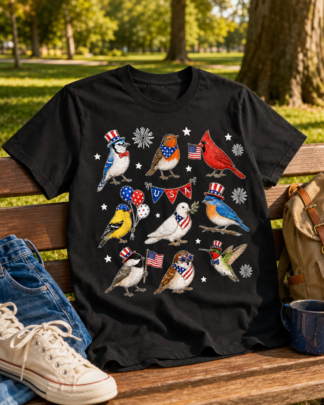 250th Anniversary Bird Patriotic American Bird 4th July T-Shirt