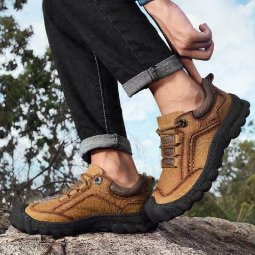 Fashion Men’s Outdoor Hiking Lace Up Shoes Climbing Non-slip Flat Walking Casual