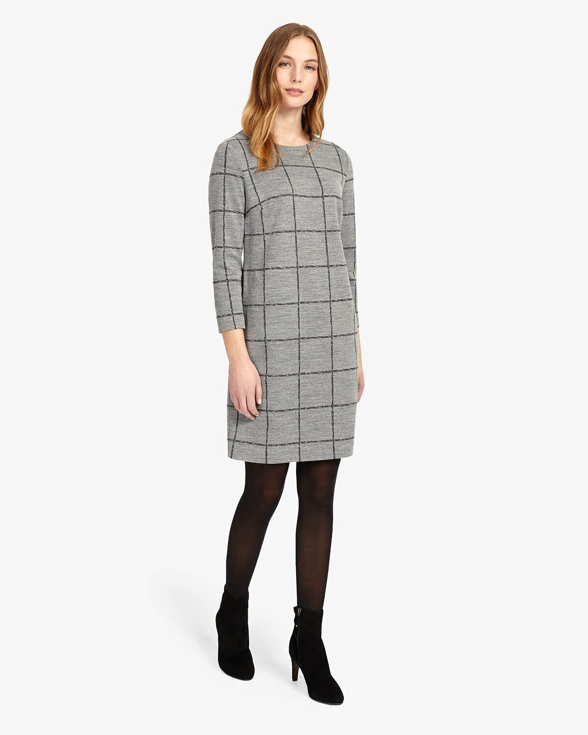 Phase Eight CeCe Grey Border Check Shift Dress/Tunic Size 14 RRP £75.00 CA1222