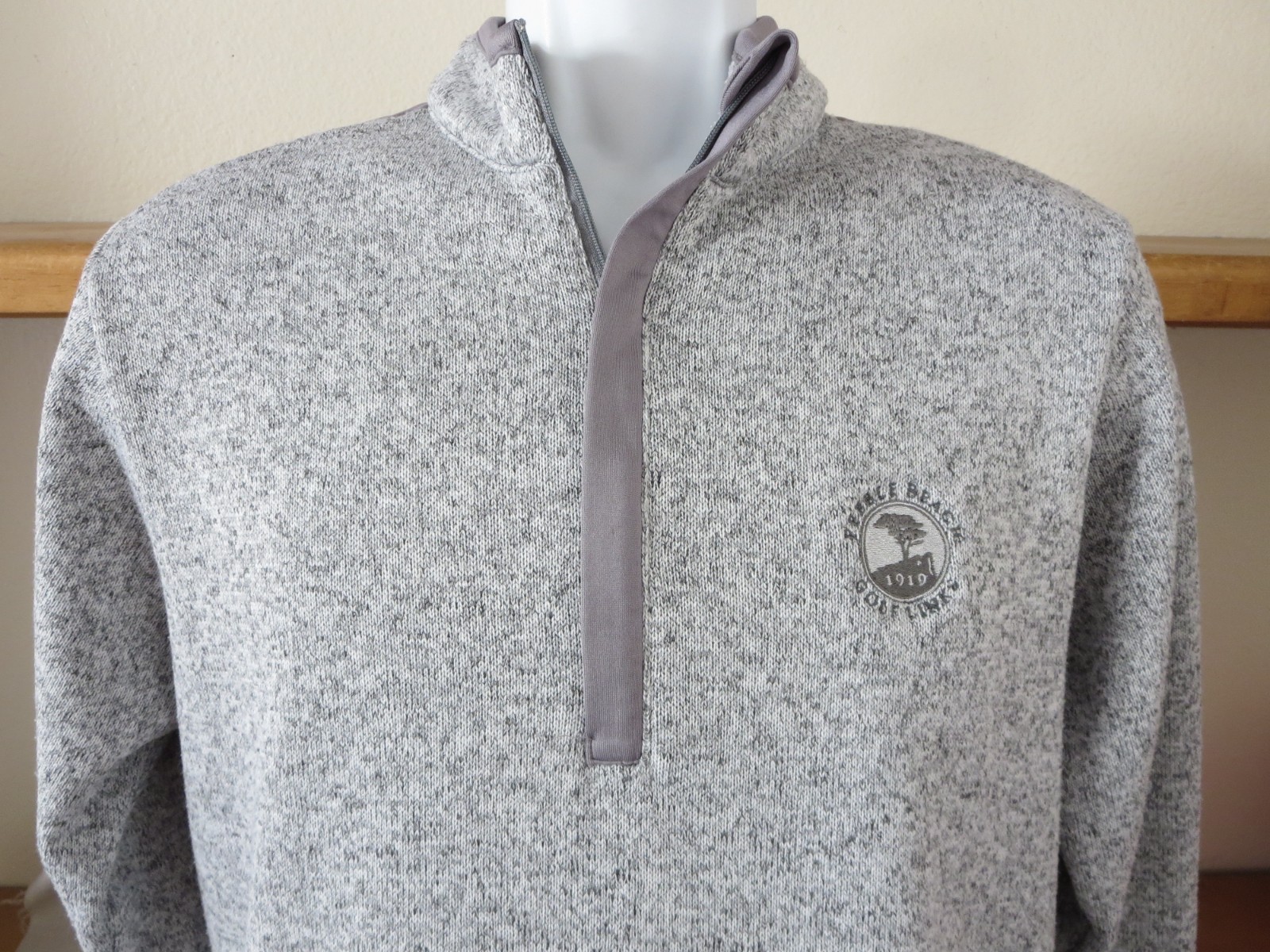 New Antigua Pebble Beach Golf Links Grey Pullover 1/4 Zip Partners N Pals Medium